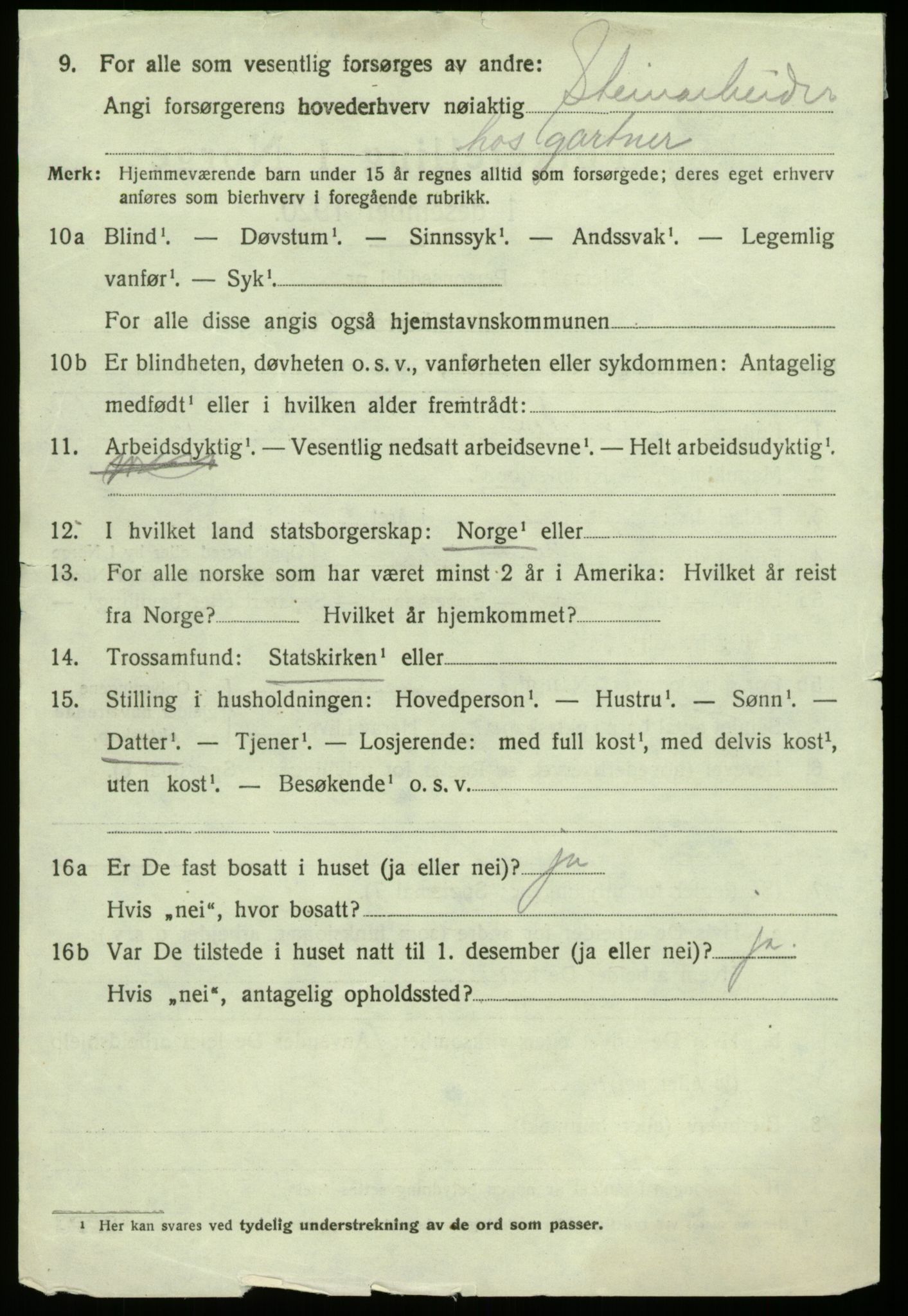 SAB, 1920 census for Fana, 1920, p. 7024