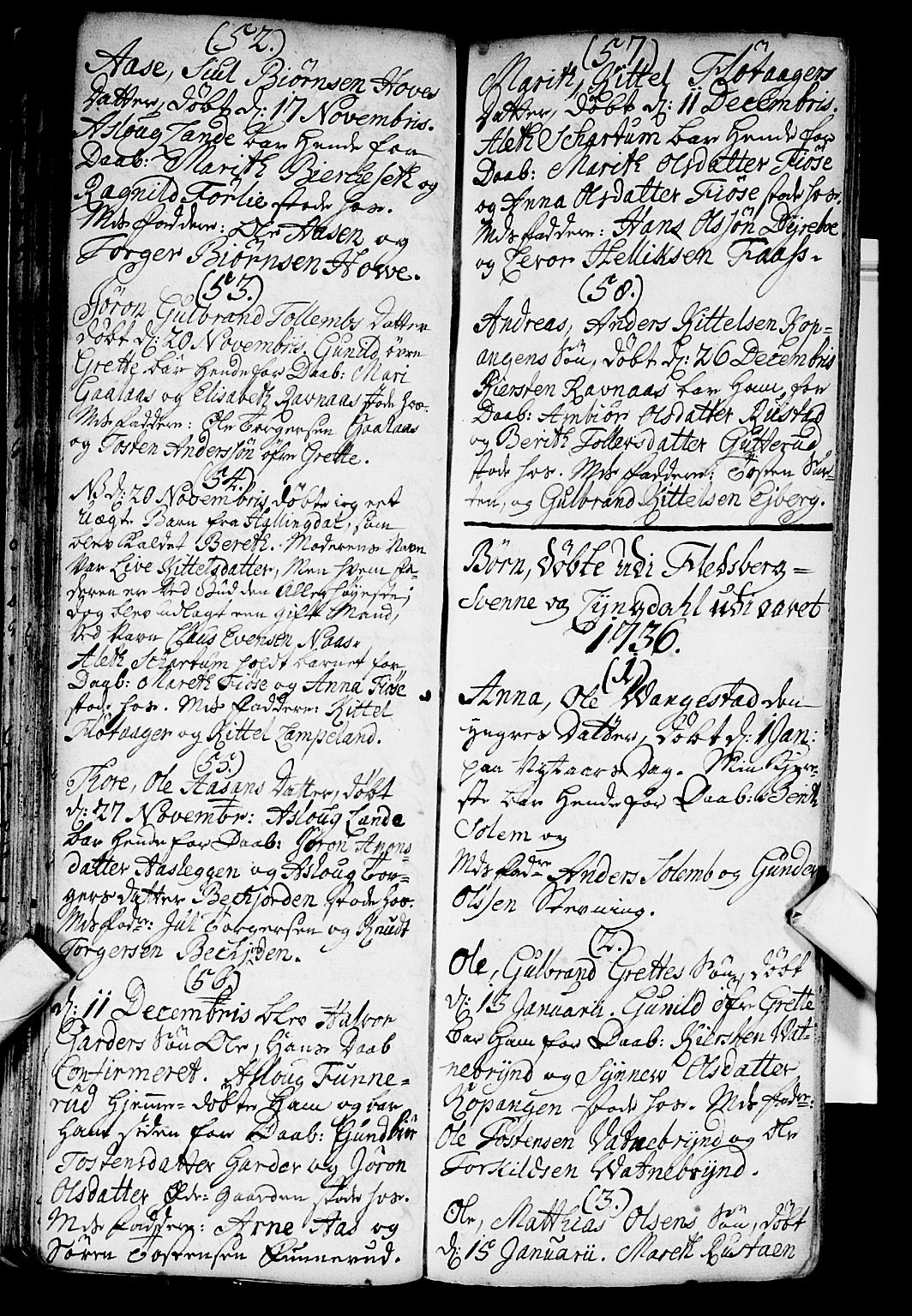 Flesberg kirkebøker, AV/SAKO-A-18/F/Fa/L0002: Parish register (official) no. I 2, 1726-1747