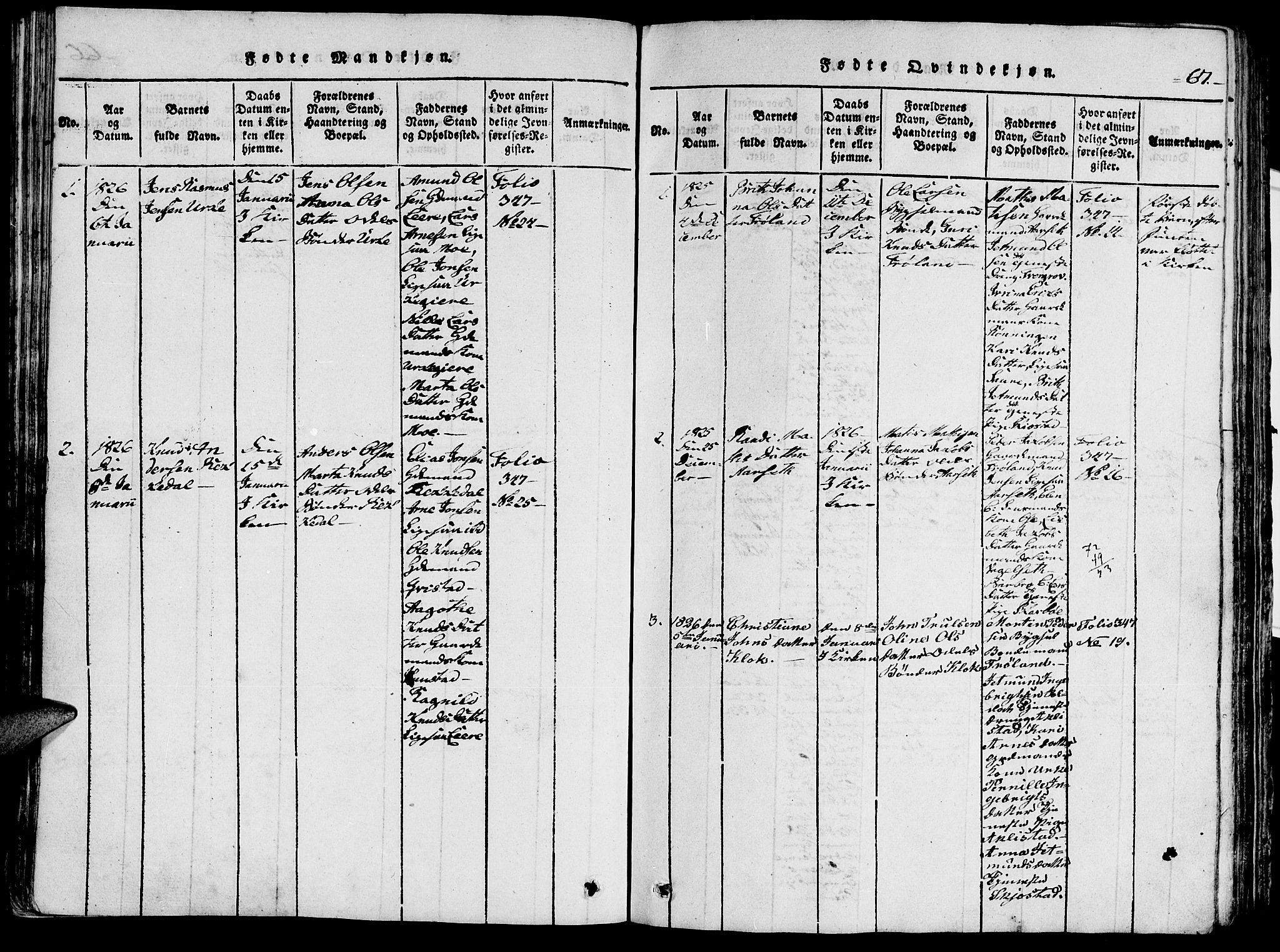 Ministerialprotokoller, klokkerbøker og fødselsregistre - Møre og Romsdal, AV/SAT-A-1454/515/L0207: Parish register (official) no. 515A03, 1819-1829, p. 67