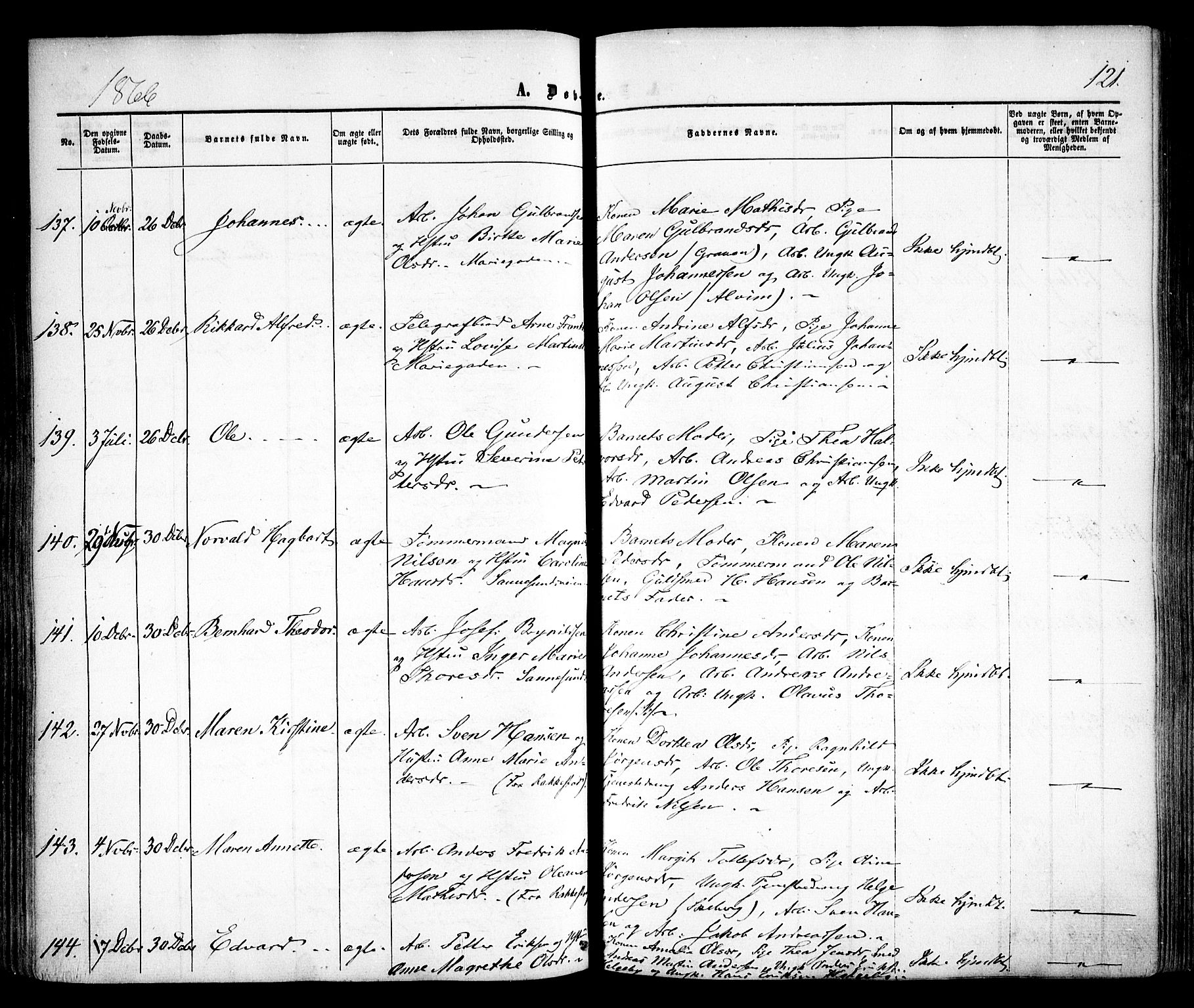 Sarpsborg prestekontor Kirkebøker, AV/SAO-A-2006/F/Fa/L0001: Parish register (official) no. 1, 1859-1868, p. 121