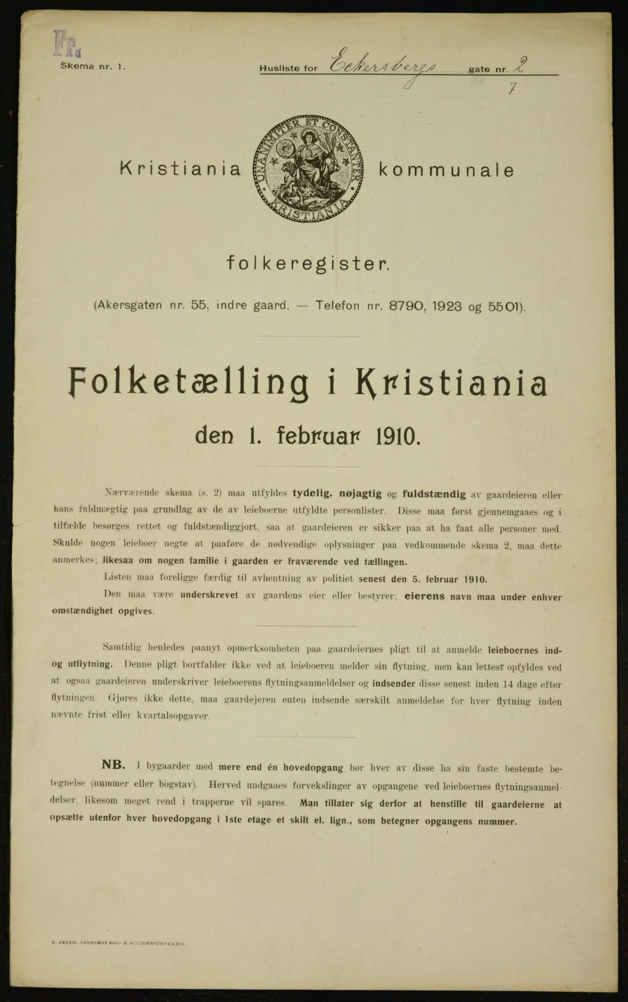 OBA, Municipal Census 1910 for Kristiania, 1910, p. 17260