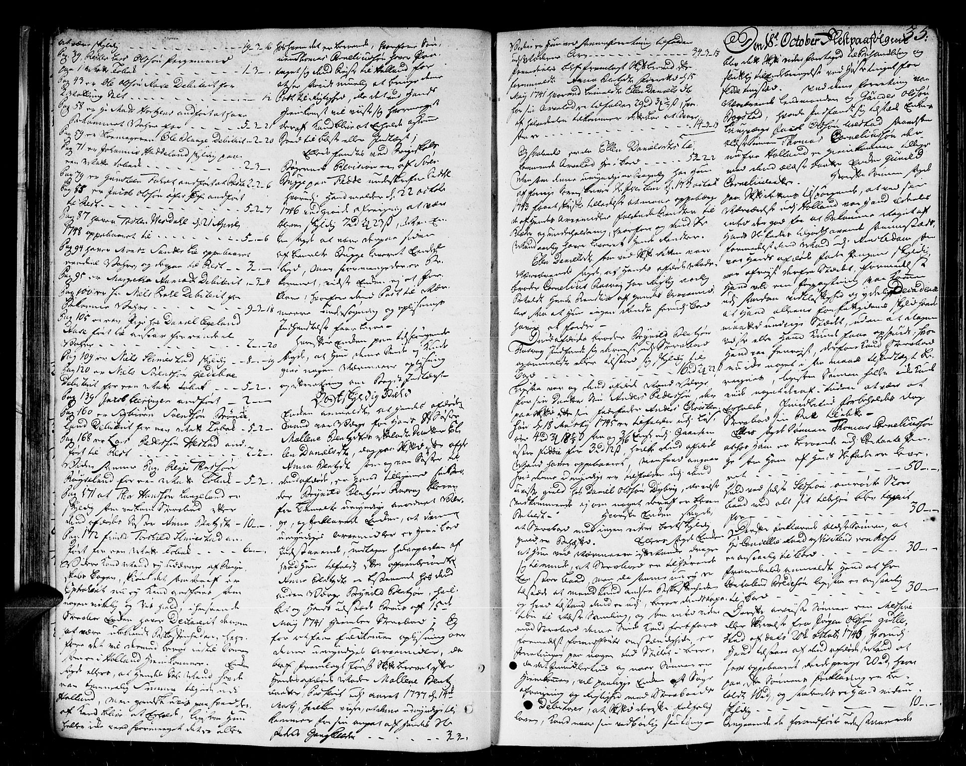 Lister sorenskriveri, AV/SAK-1221-0003/H/Hc/L0031: Skifteprotokoll nr 30a med register, 1748-1752, p. 34b-35a