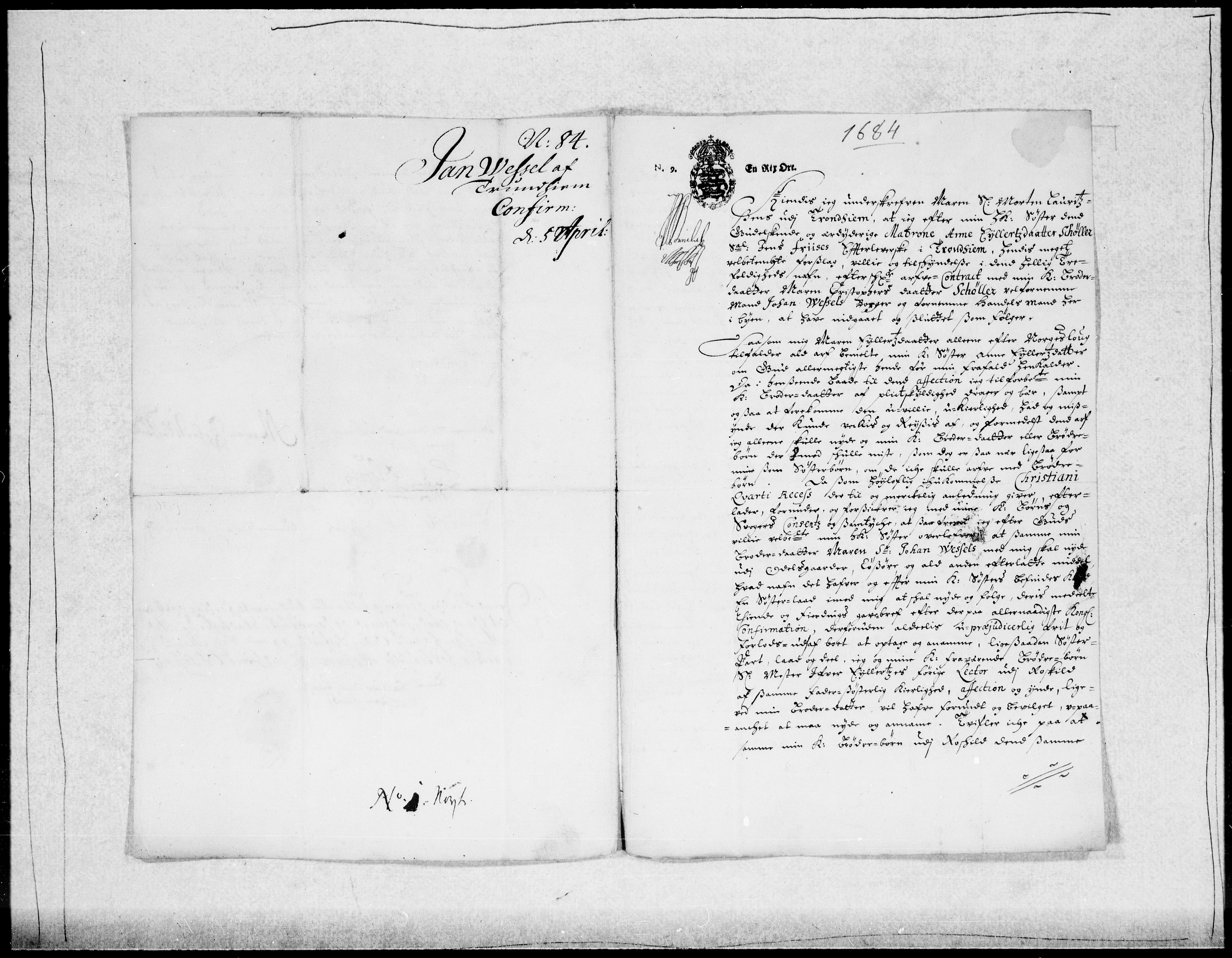 Danske Kanselli 1572-1799, AV/RA-EA-3023/F/Fc/Fcc/Fcca/L0037: Norske innlegg 1572-1799, 1684, p. 106