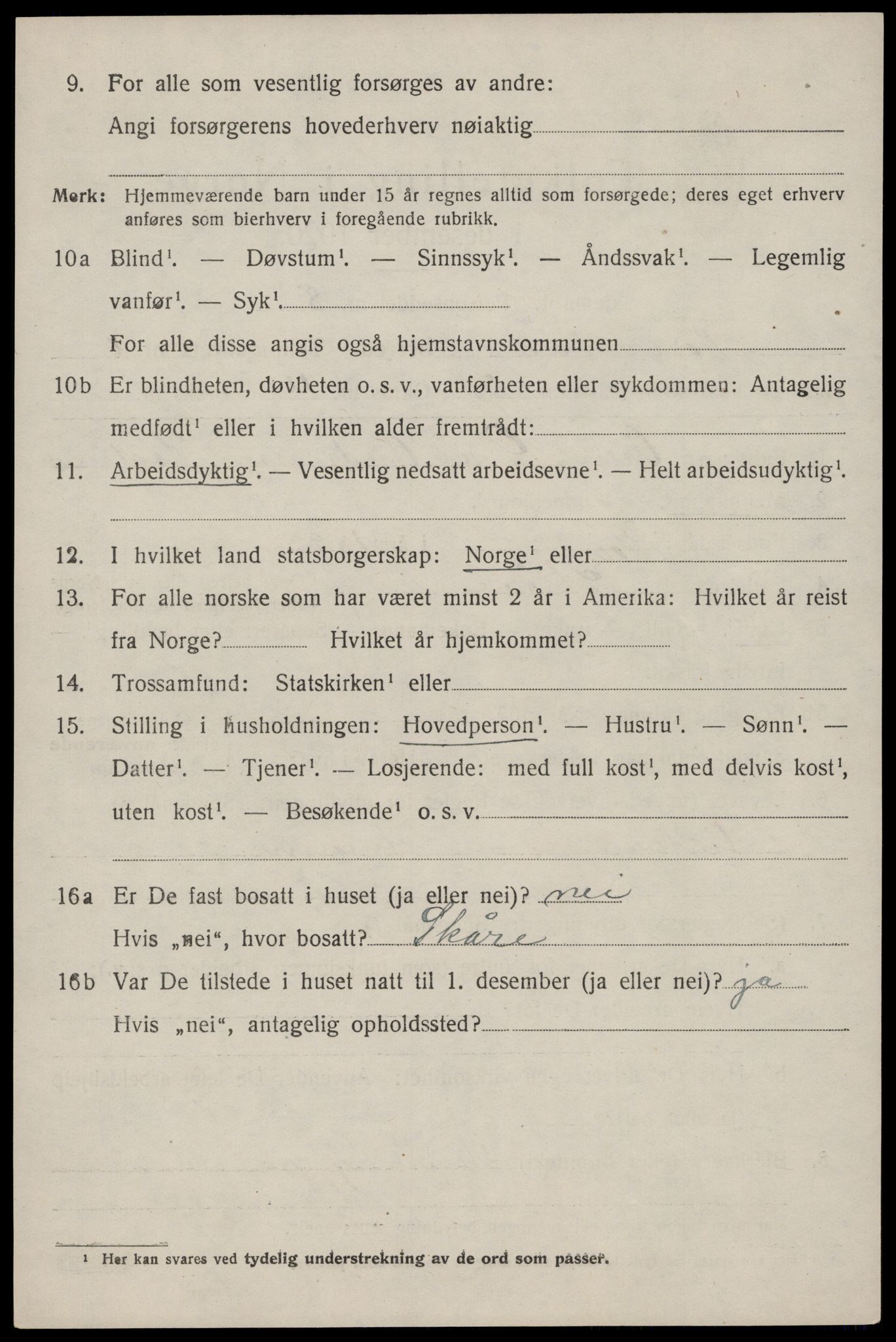 SAST, 1920 census for Torvastad, 1920, p. 4933