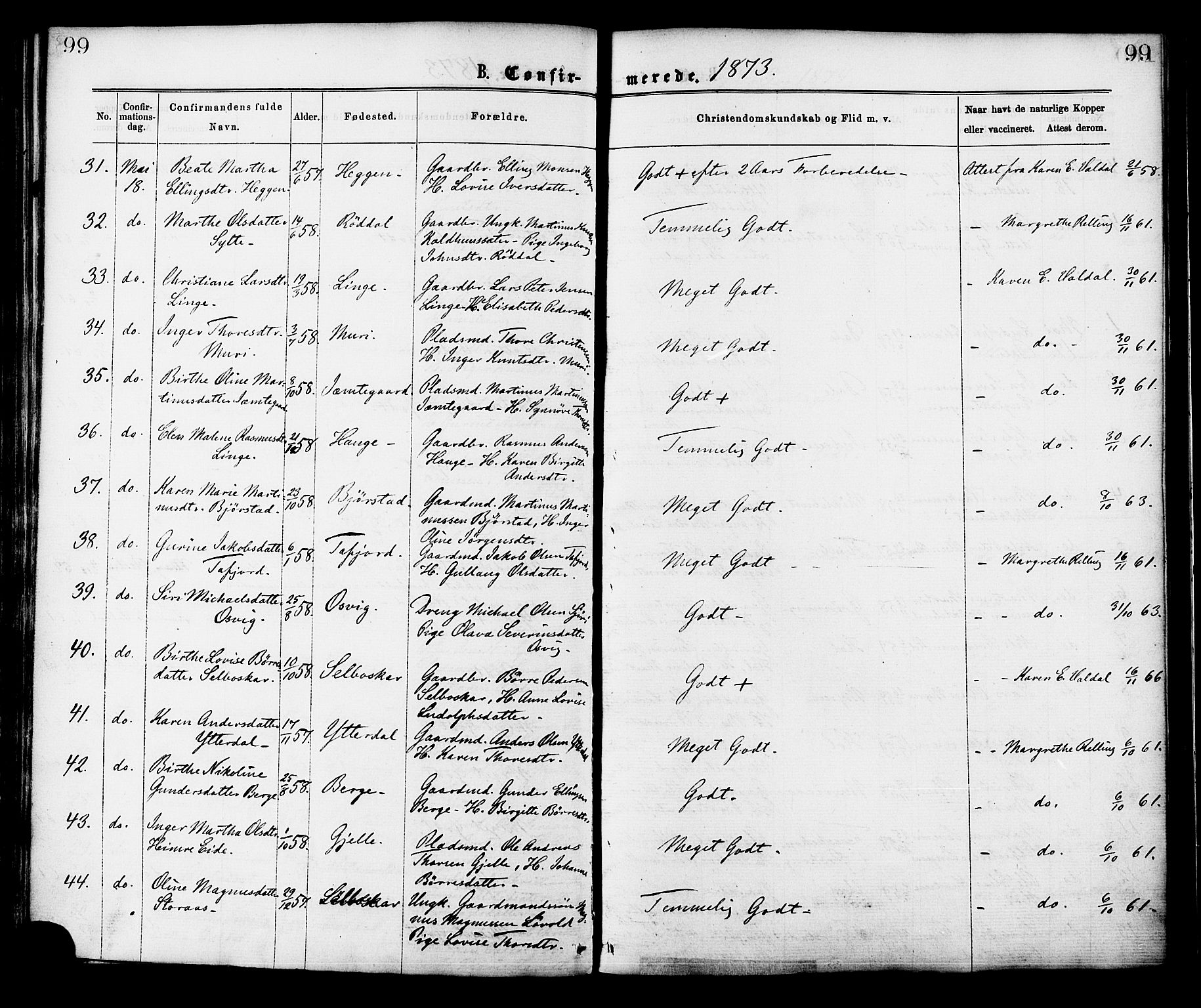Ministerialprotokoller, klokkerbøker og fødselsregistre - Møre og Romsdal, SAT/A-1454/519/L0254: Parish register (official) no. 519A13, 1868-1883, p. 99