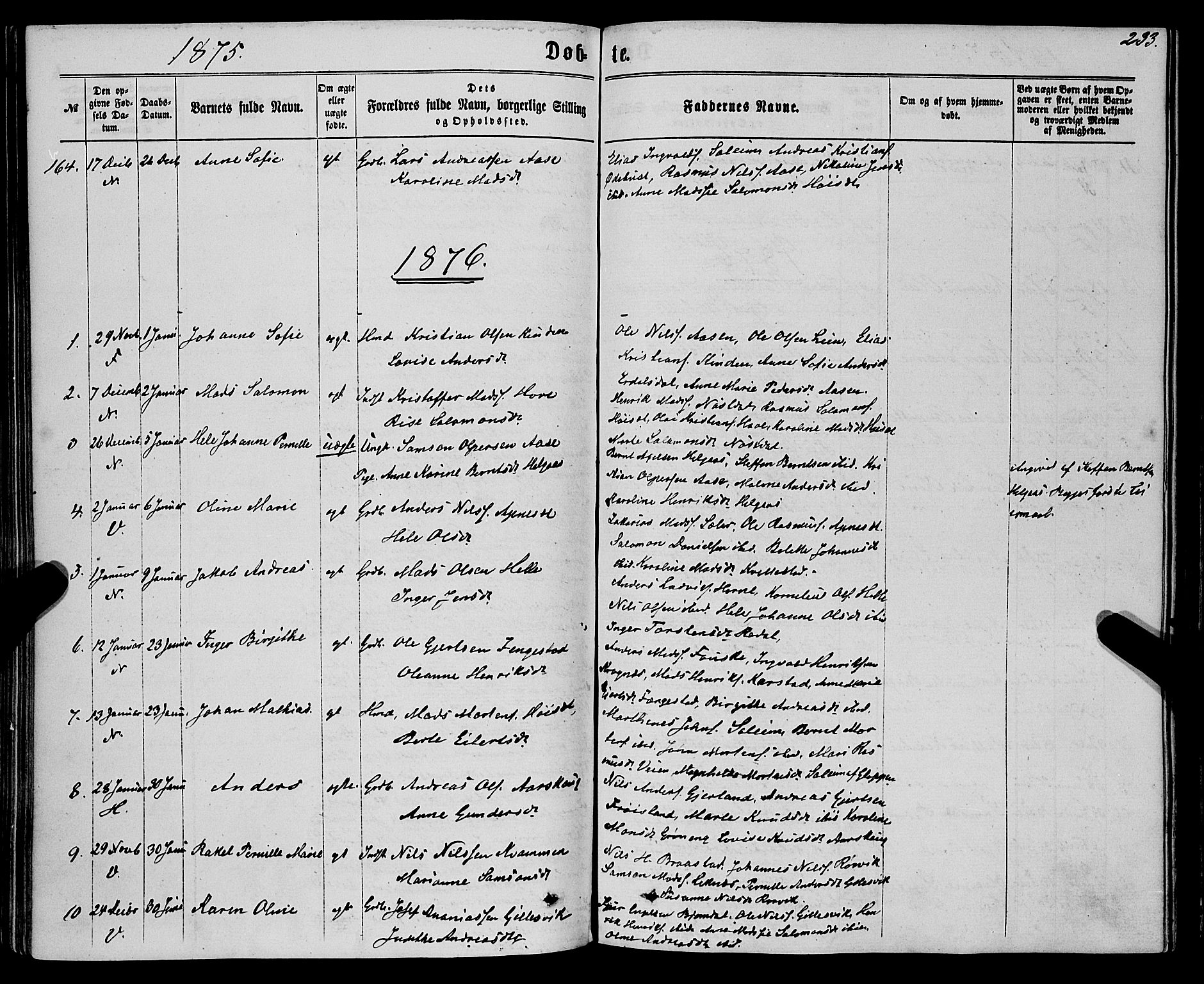 Førde sokneprestembete, AV/SAB-A-79901/H/Haa/Haaa/L0009: Parish register (official) no. A 9, 1861-1877, p. 233