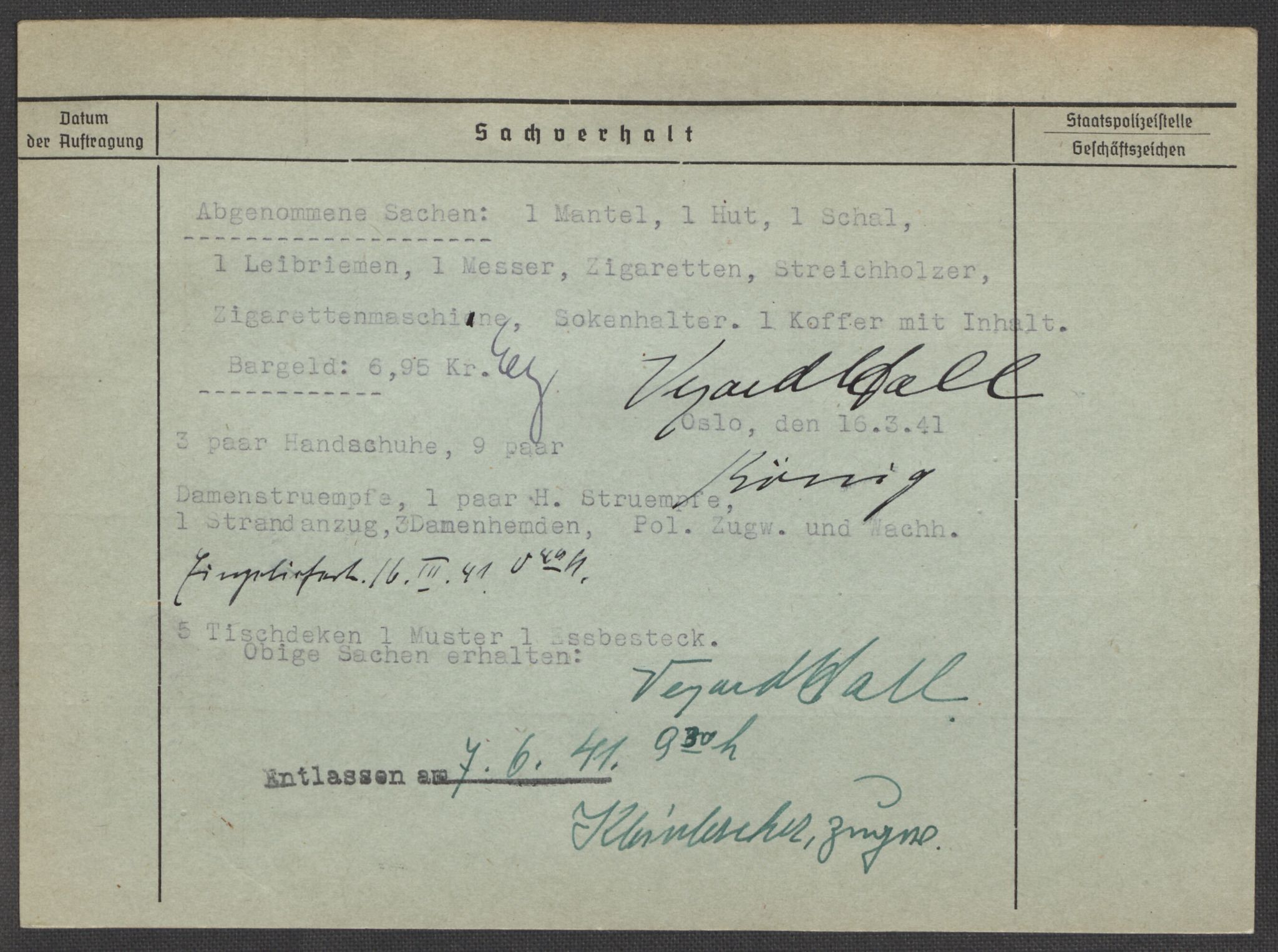 Befehlshaber der Sicherheitspolizei und des SD, AV/RA-RAFA-5969/E/Ea/Eaa/L0004: Register over norske fanger i Møllergata 19: Hal-Hæ, 1940-1945, p. 5