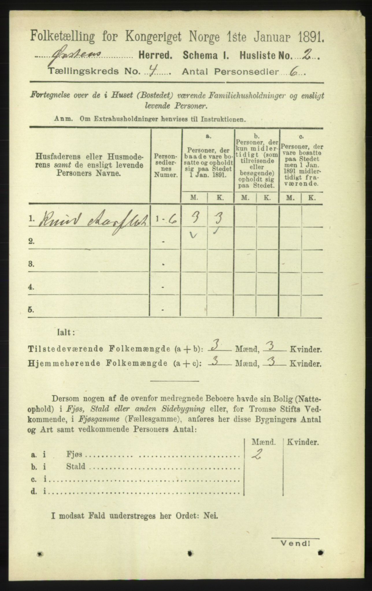 RA, 1891 census for 1520 Ørsta, 1891, p. 1586