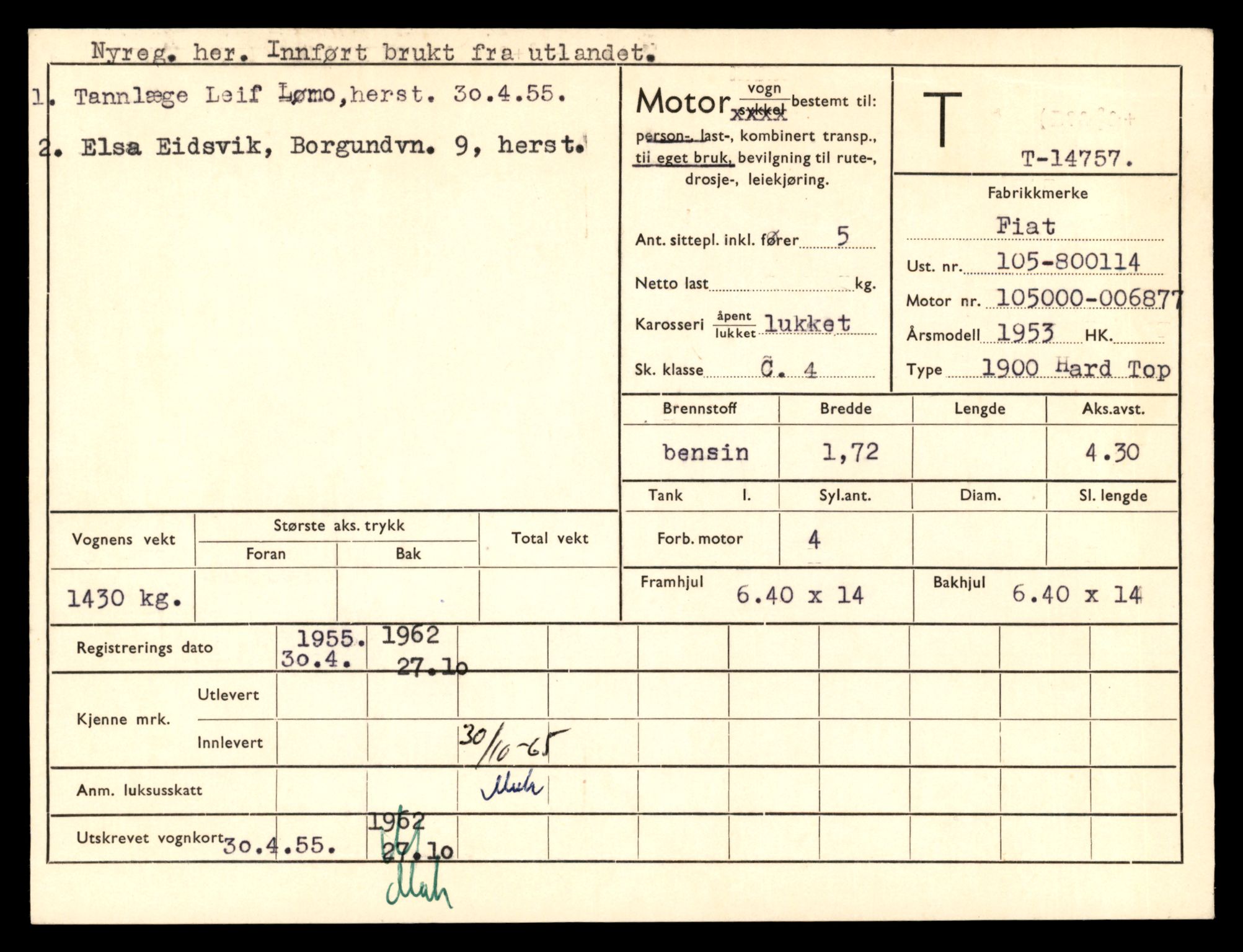 Møre og Romsdal vegkontor - Ålesund trafikkstasjon, AV/SAT-A-4099/F/Fe/L0048: Registreringskort for kjøretøy T 14721 - T 14863, 1927-1998, p. 693