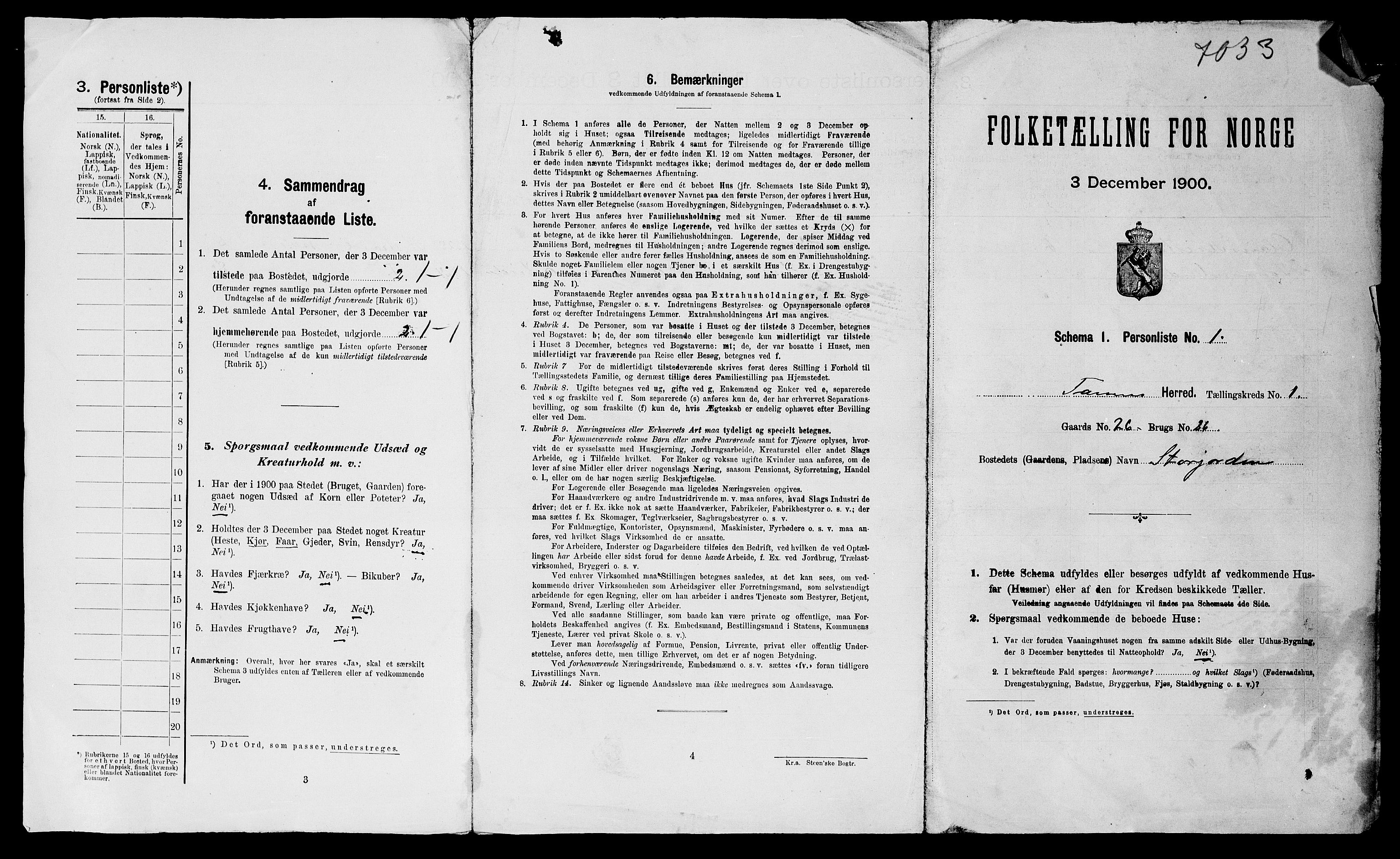 SATØ, 1900 census for Tana, 1900, p. 26