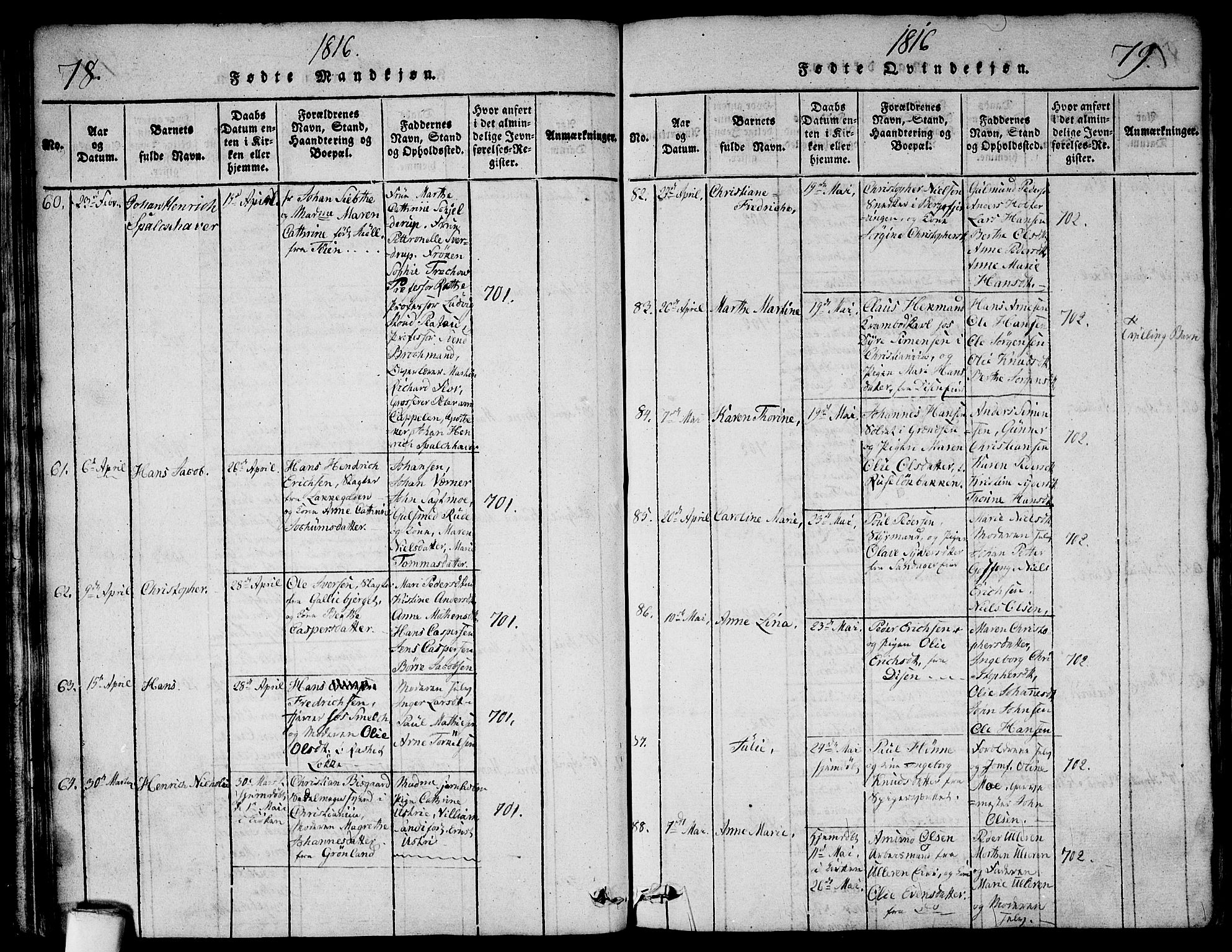 Aker prestekontor kirkebøker, SAO/A-10861/G/L0002: Parish register (copy) no. 2, 1815-1819, p. 78-79