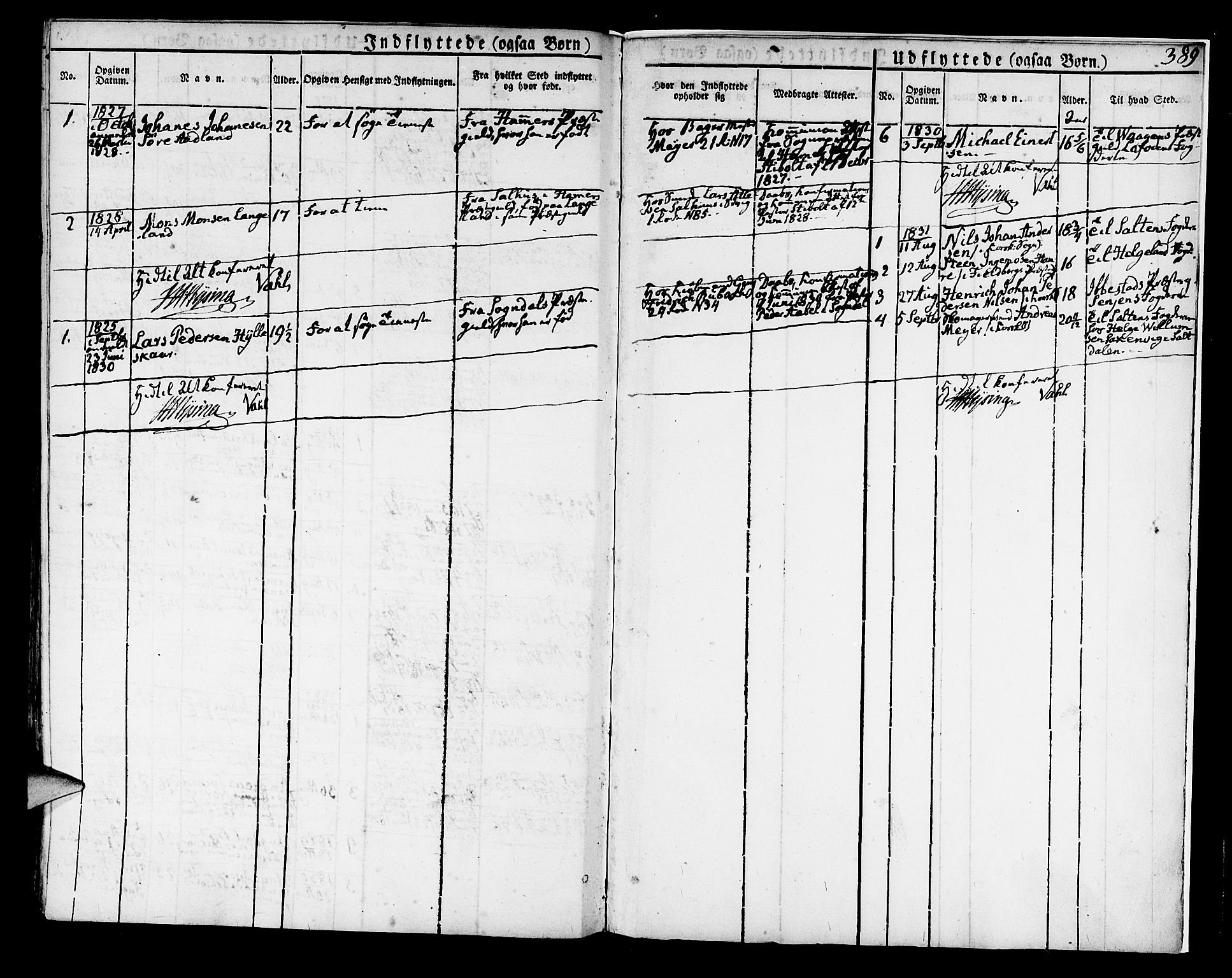 Korskirken sokneprestembete, AV/SAB-A-76101/H/Hab: Parish register (copy) no. A 3, 1821-1831, p. 389