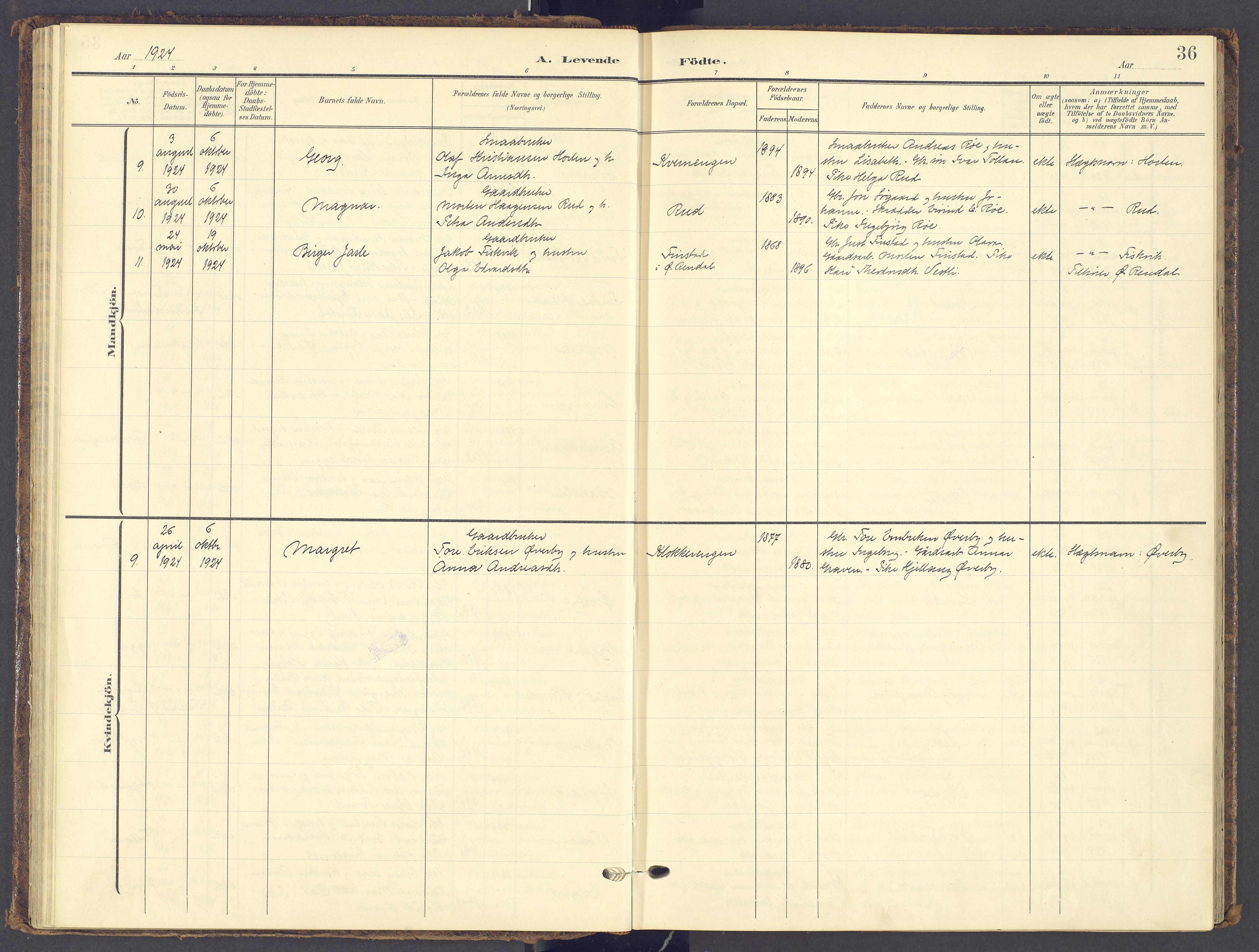 Tynset prestekontor, AV/SAH-PREST-058/H/Ha/Haa/L0028: Parish register (official) no. 28, 1902-1929, p. 36