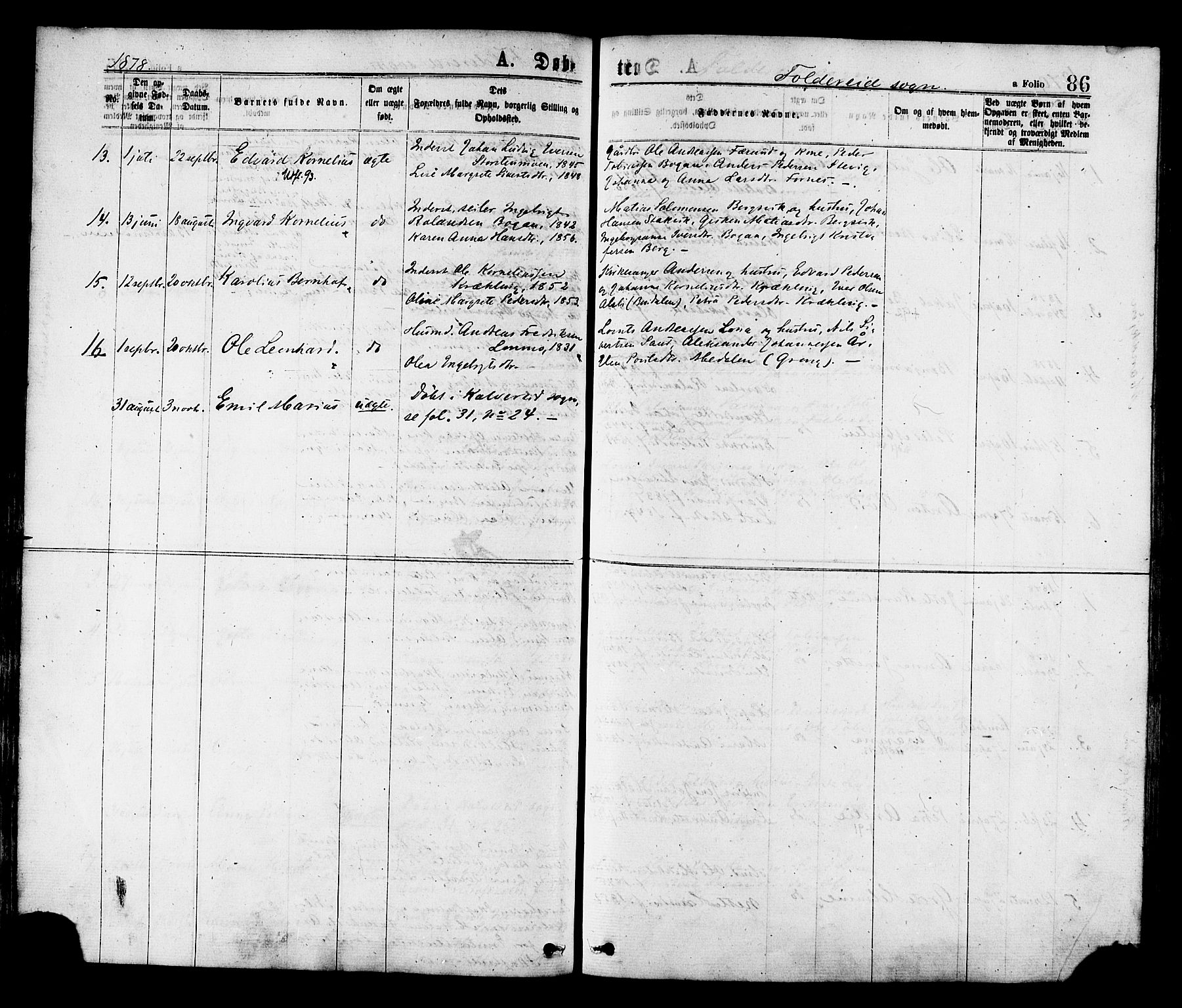 Ministerialprotokoller, klokkerbøker og fødselsregistre - Nord-Trøndelag, SAT/A-1458/780/L0642: Parish register (official) no. 780A07 /2, 1878-1885, p. 86