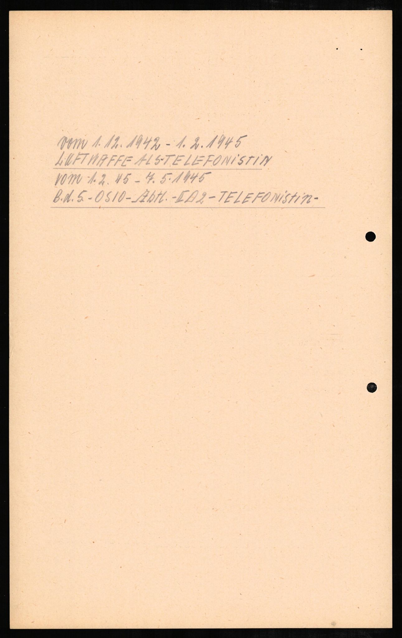 Forsvaret, Forsvarets overkommando II, RA/RAFA-3915/D/Db/L0007: CI Questionaires. Tyske okkupasjonsstyrker i Norge. Tyskere., 1945-1946, p. 34