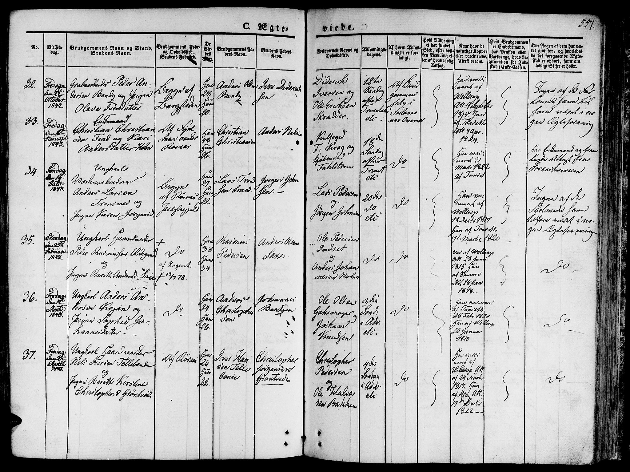 Ministerialprotokoller, klokkerbøker og fødselsregistre - Sør-Trøndelag, SAT/A-1456/681/L0930: Parish register (official) no. 681A08, 1829-1844, p. 551