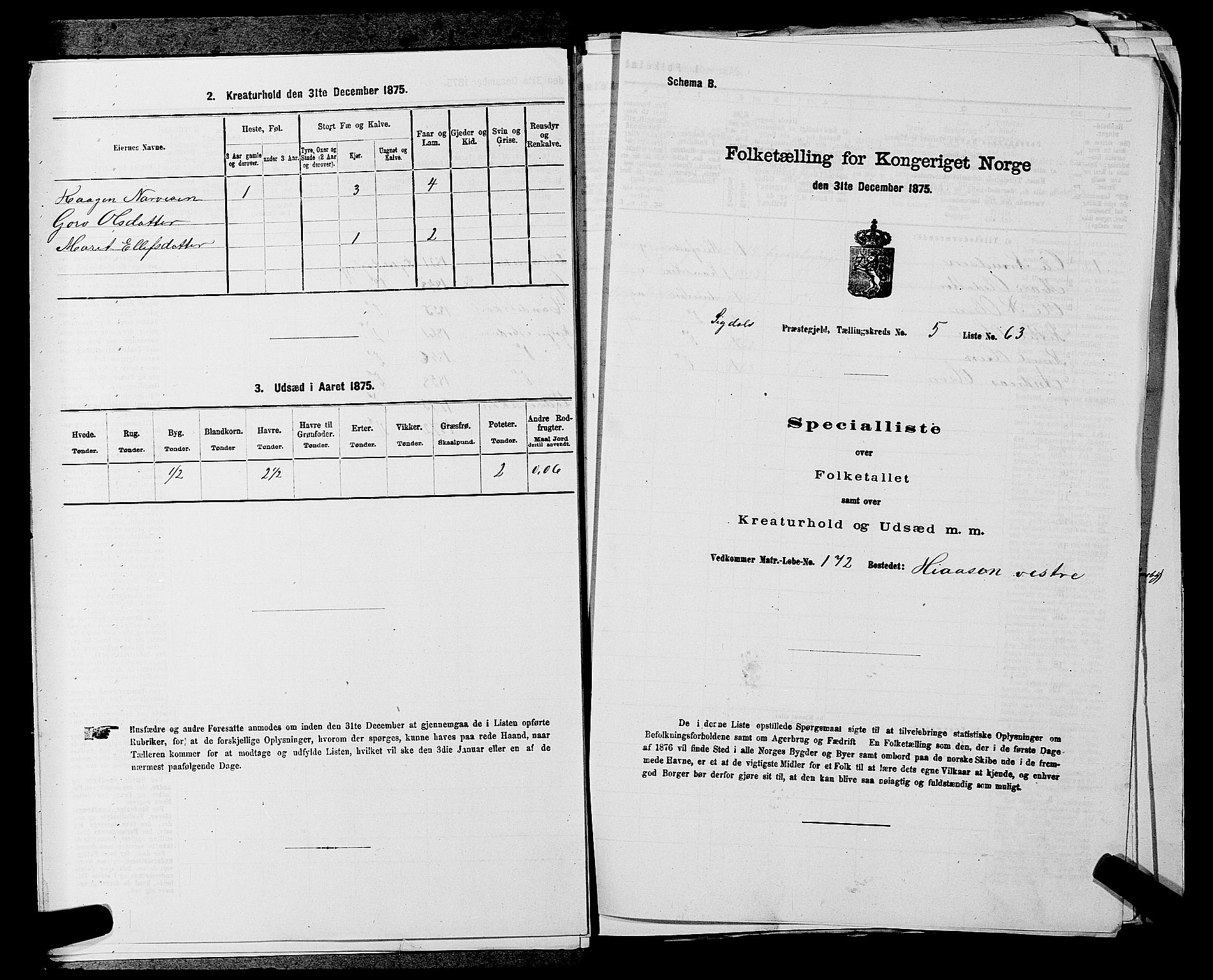 SAKO, 1875 census for 0621P Sigdal, 1875, p. 841