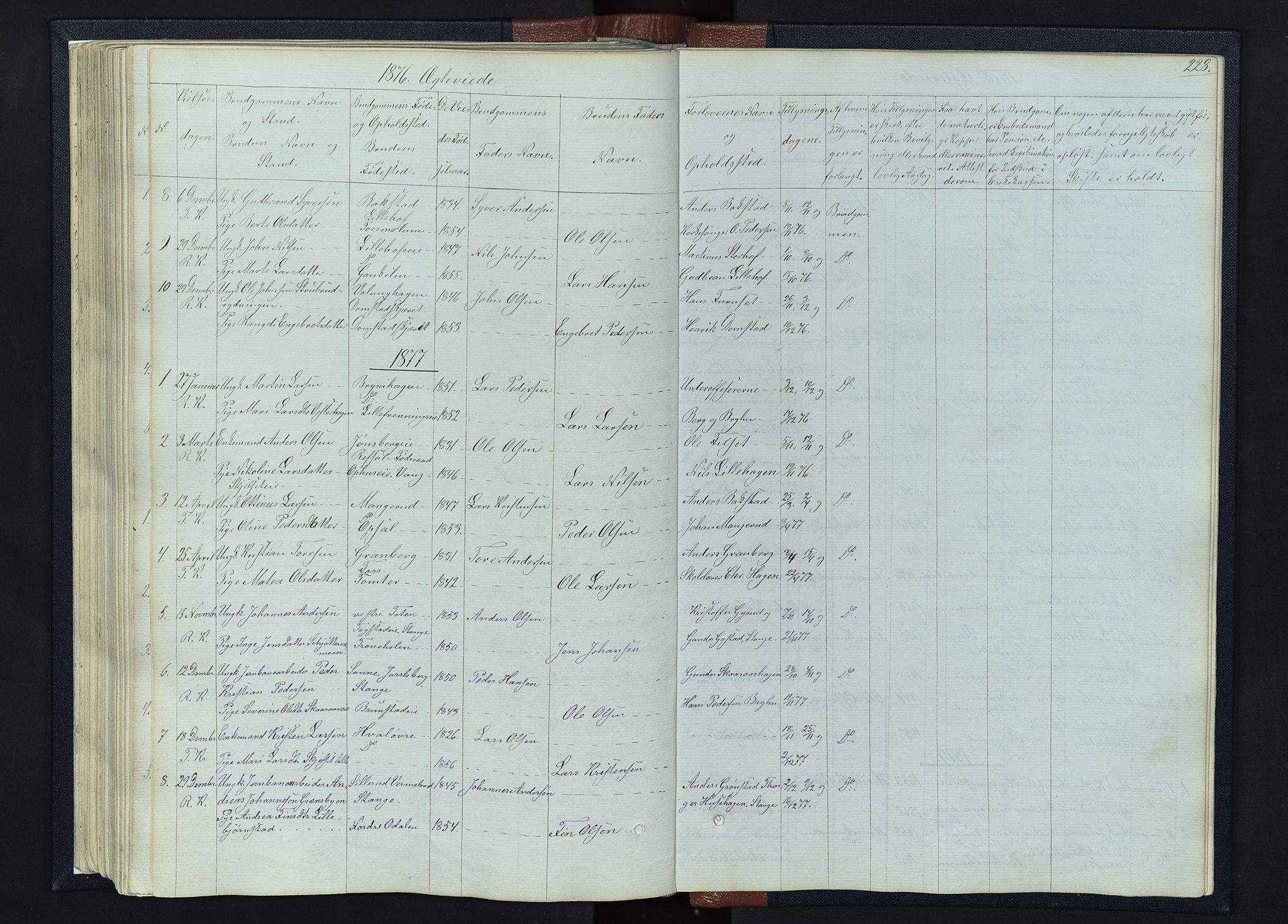 Romedal prestekontor, SAH/PREST-004/L/L0010: Parish register (copy) no. 10, 1860-1895, p. 228
