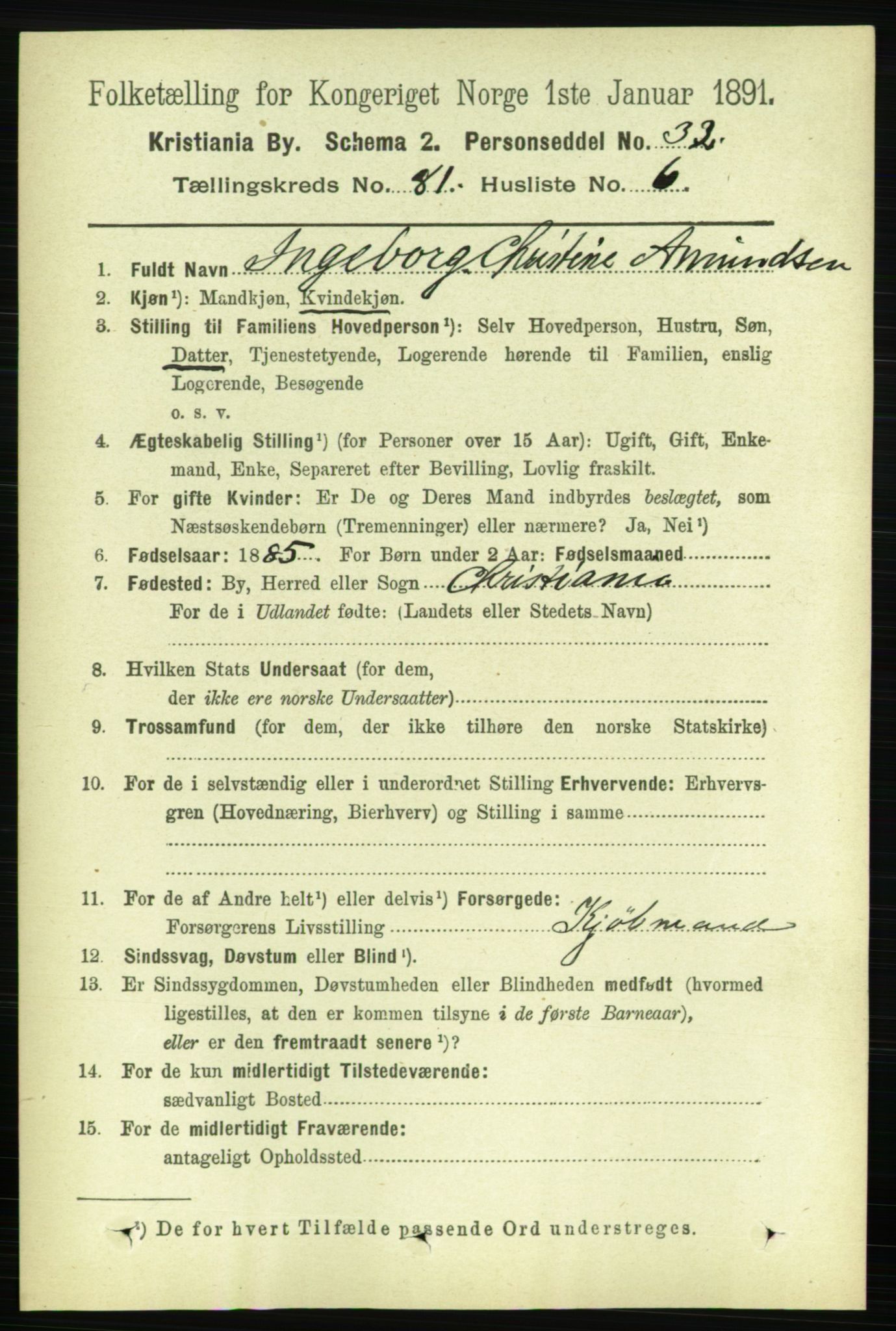 RA, 1891 census for 0301 Kristiania, 1891, p. 41750