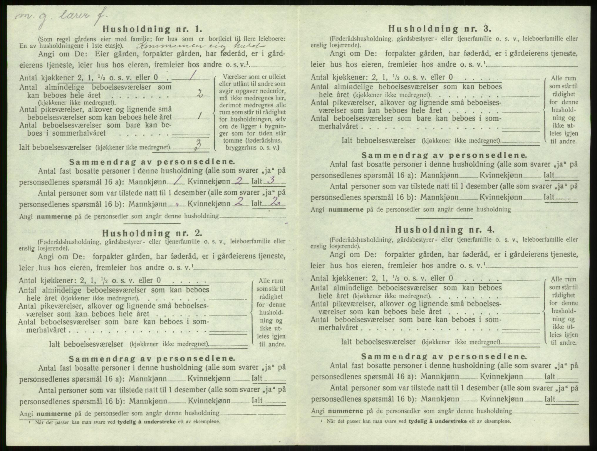SAB, 1920 census for Solund, 1920, p. 398