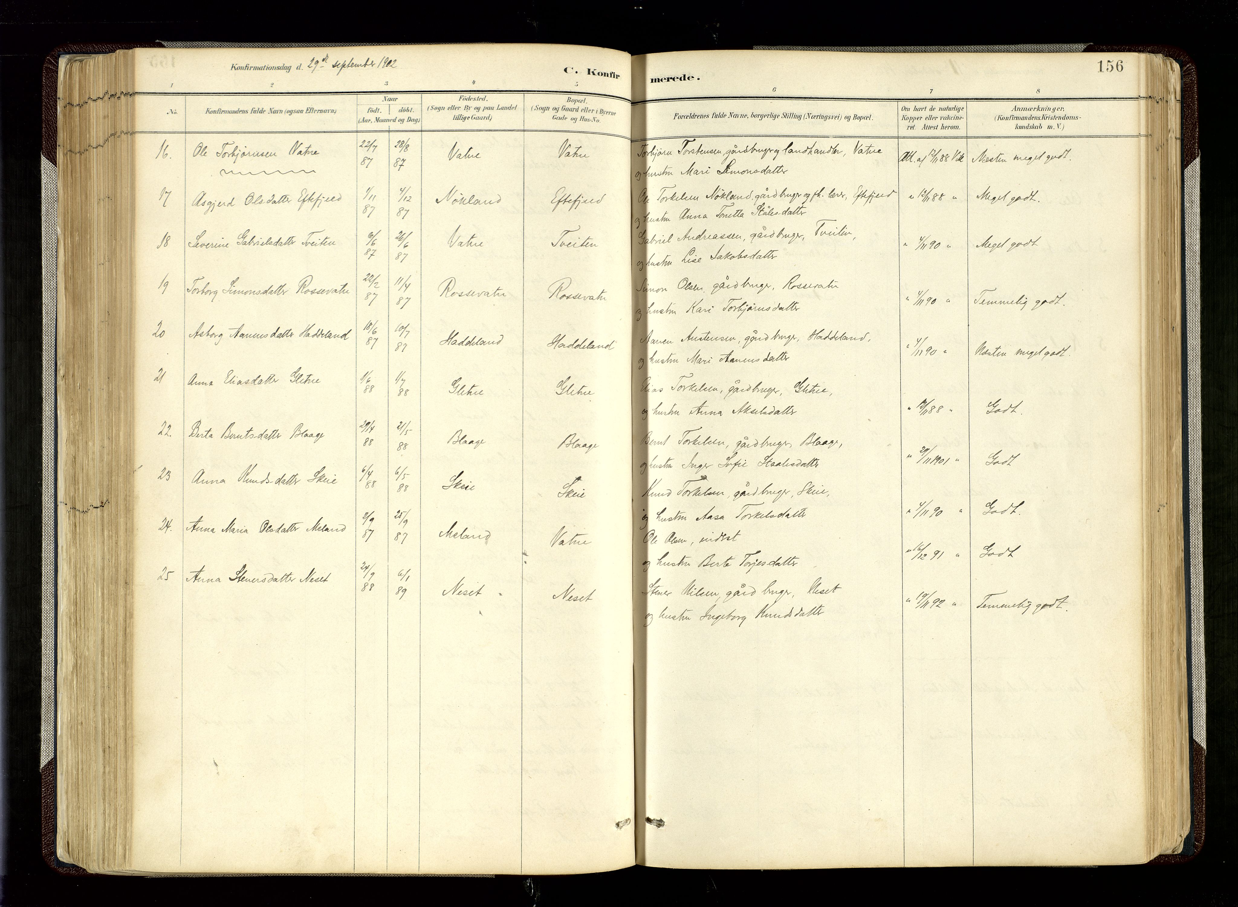 Hægebostad sokneprestkontor, SAK/1111-0024/F/Fa/Fab/L0004: Parish register (official) no. A 4, 1887-1929, p. 156