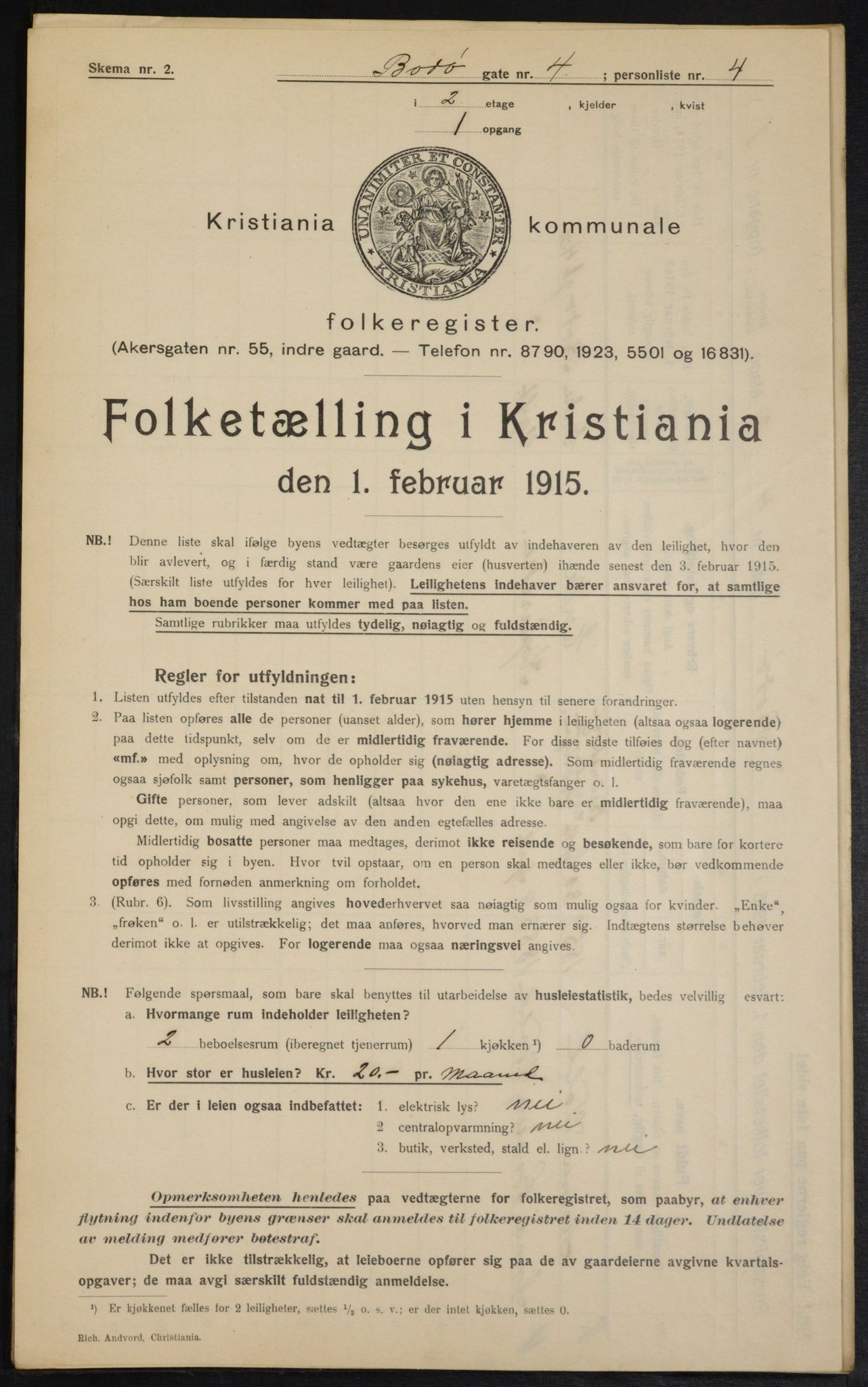 OBA, Municipal Census 1915 for Kristiania, 1915, p. 6741