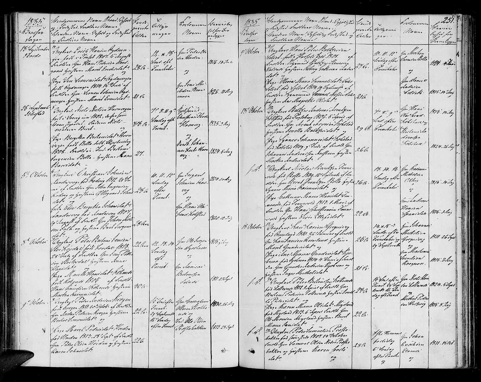 Ibestad sokneprestembete, SATØ/S-0077/H/Ha/Haa/L0005kirke: Parish register (official) no. 5, 1825-1836, p. 251