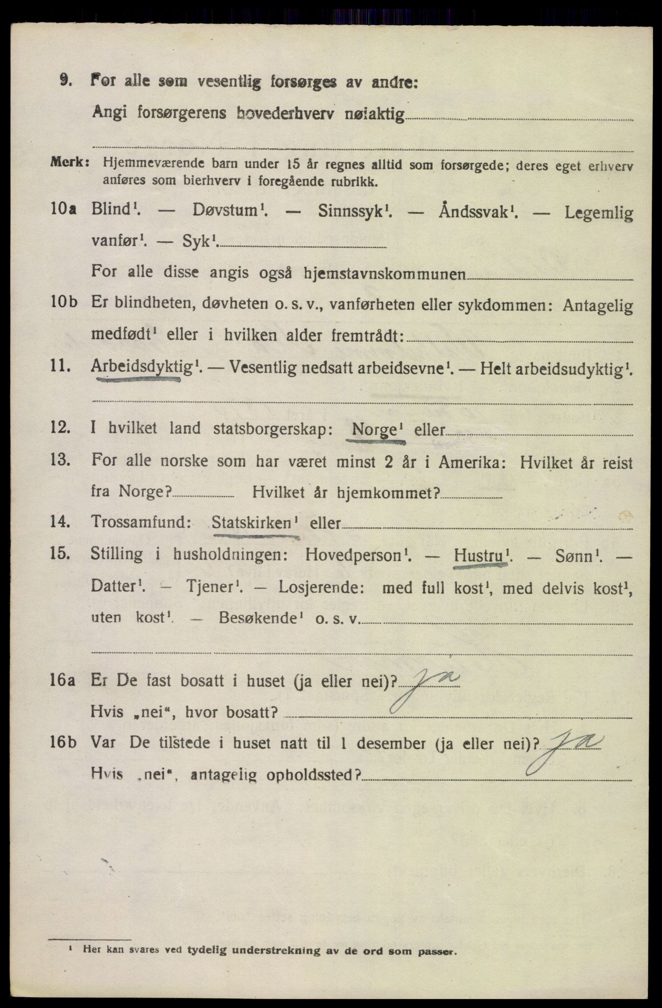 SAK, 1920 census for Oddernes, 1920, p. 9892