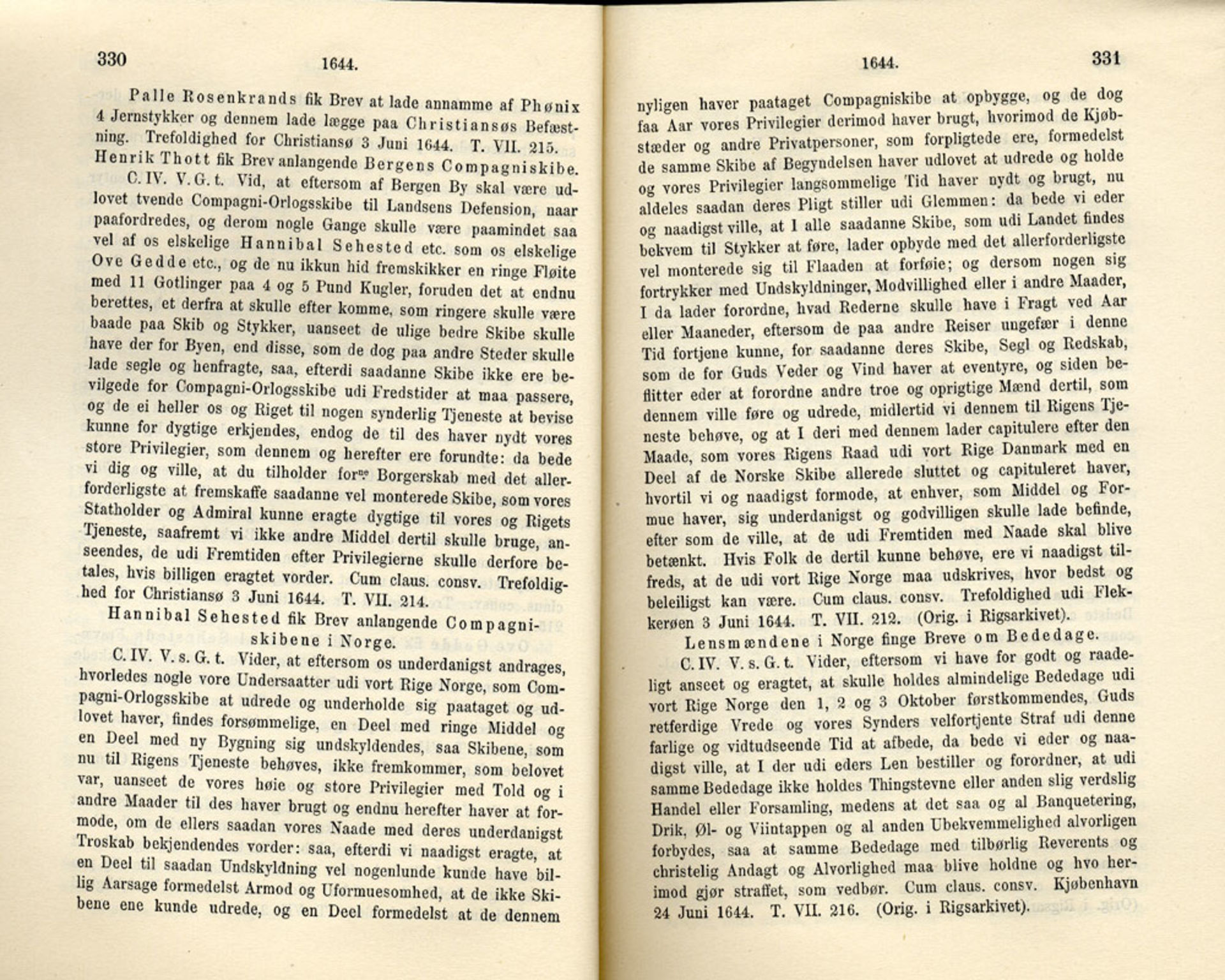 Publikasjoner utgitt av Det Norske Historiske Kildeskriftfond, PUBL/-/-/-: Norske Rigs-Registranter, bind 8, 1641-1648, p. 330-331