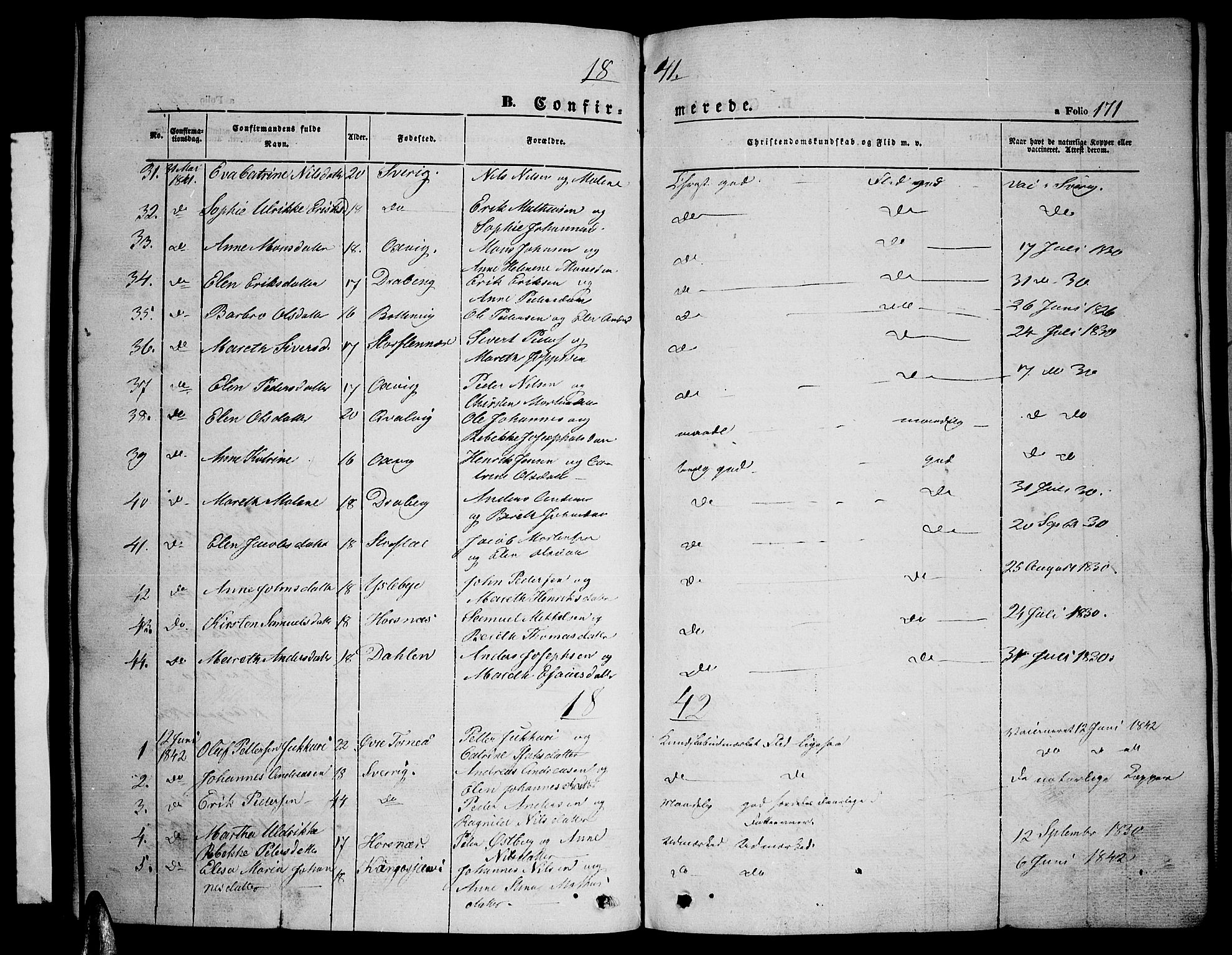 Lyngen sokneprestembete, AV/SATØ-S-1289/H/He/Heb/L0002klokker: Parish register (copy) no. 2, 1839-1860, p. 171