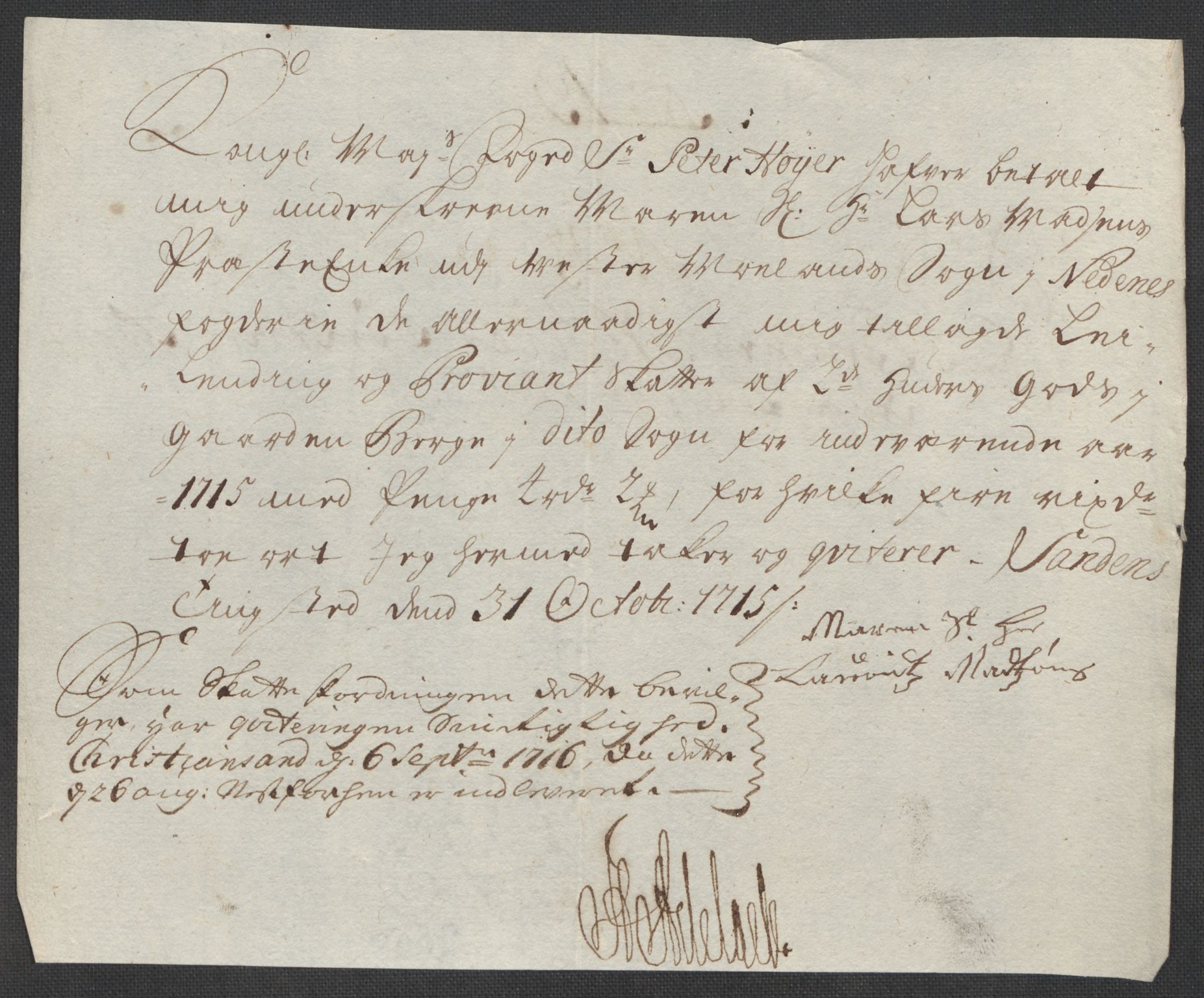 Rentekammeret inntil 1814, Reviderte regnskaper, Fogderegnskap, AV/RA-EA-4092/R39/L2323: Fogderegnskap Nedenes, 1715, p. 279