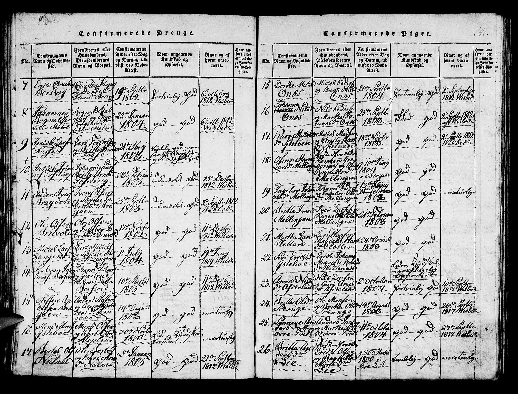 Lindås Sokneprestembete, AV/SAB-A-76701/H/Haa/Haaa/L0007: Parish register (official) no. A 7, 1816-1823, p. 247