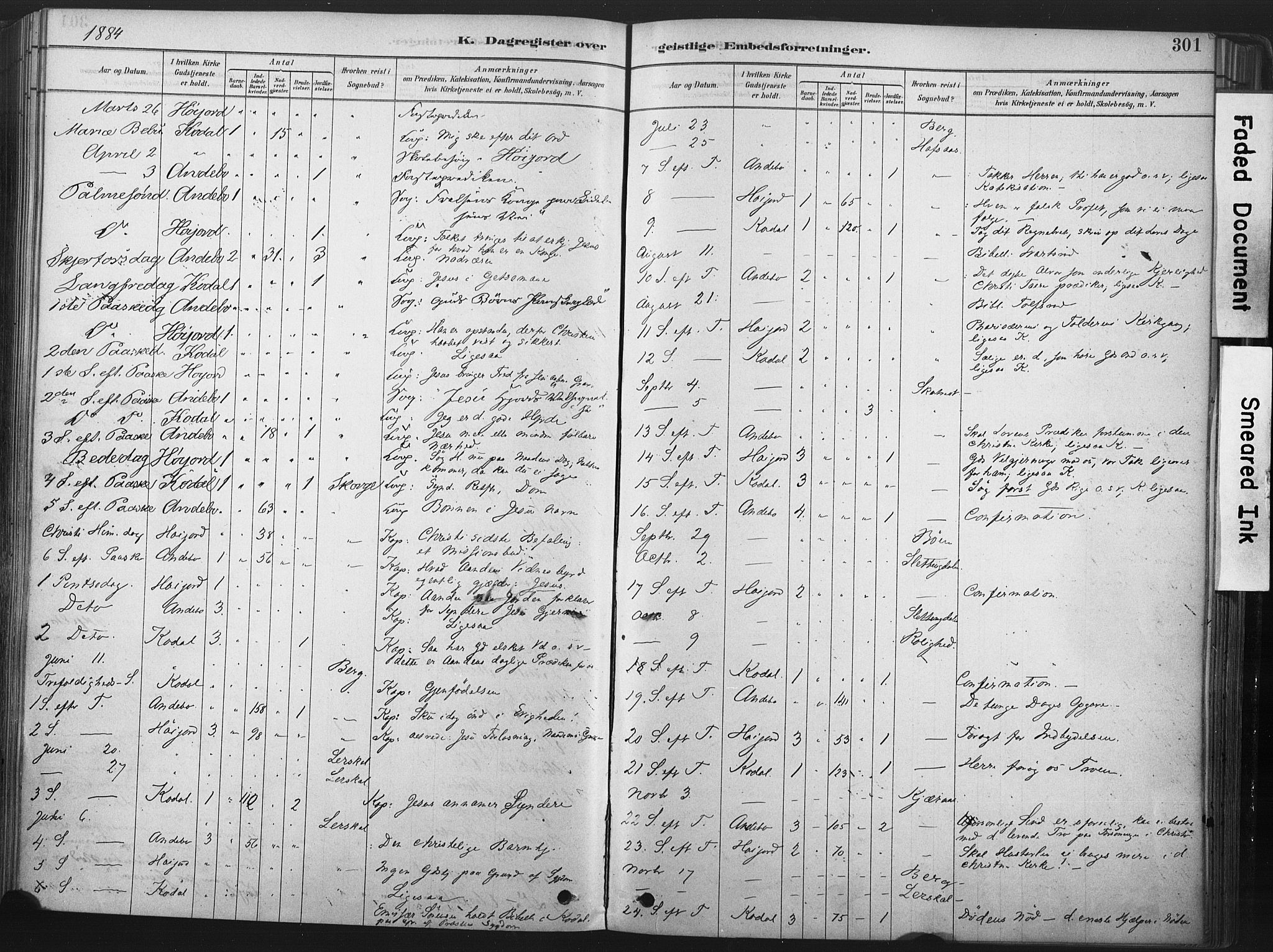 Andebu kirkebøker, AV/SAKO-A-336/F/Fa/L0007: Parish register (official) no. 7, 1878-1899, p. 301