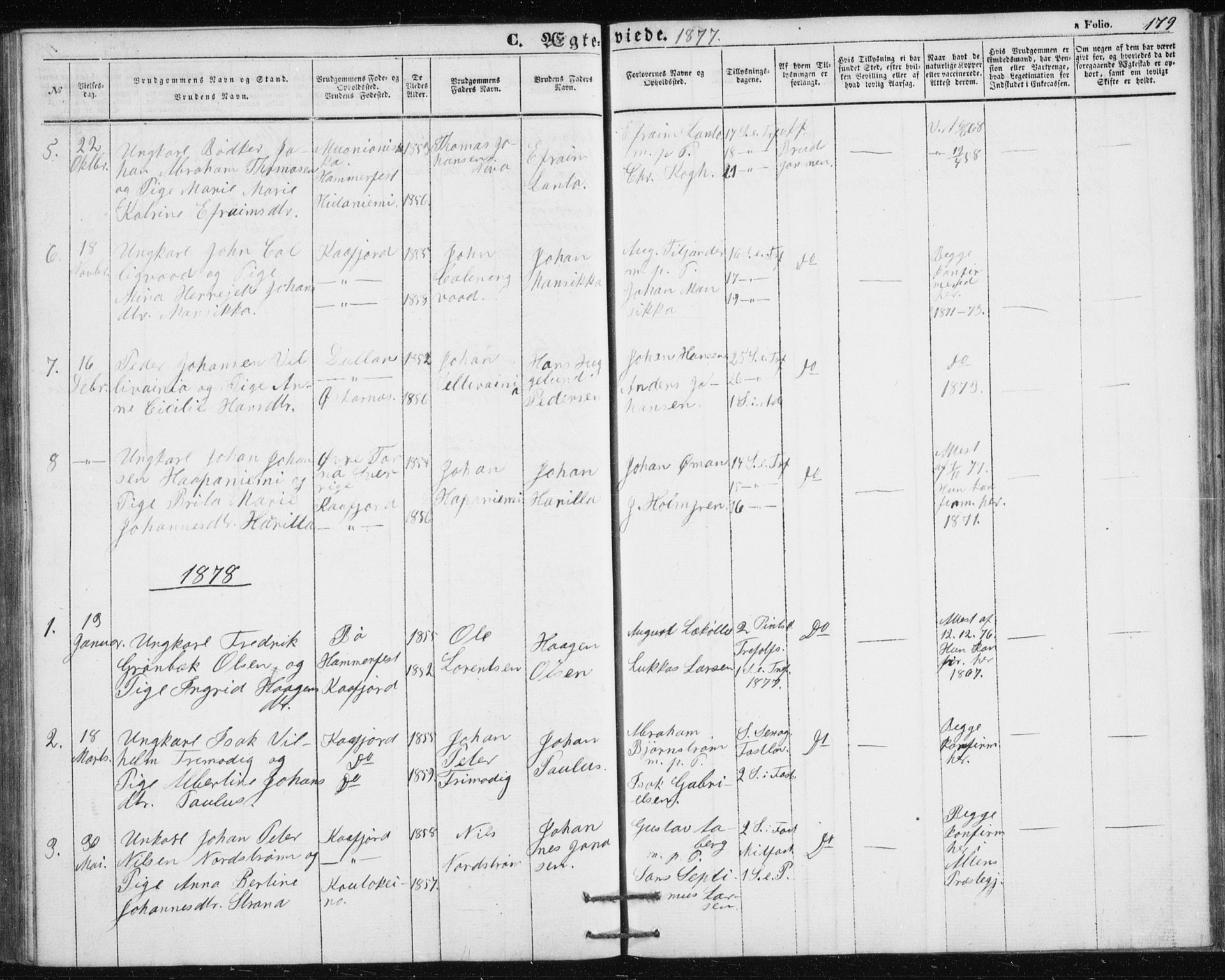 Alta sokneprestkontor, SATØ/S-1338/H/Hb/L0002.klokk: Parish register (copy) no. 2, 1856-1880, p. 179