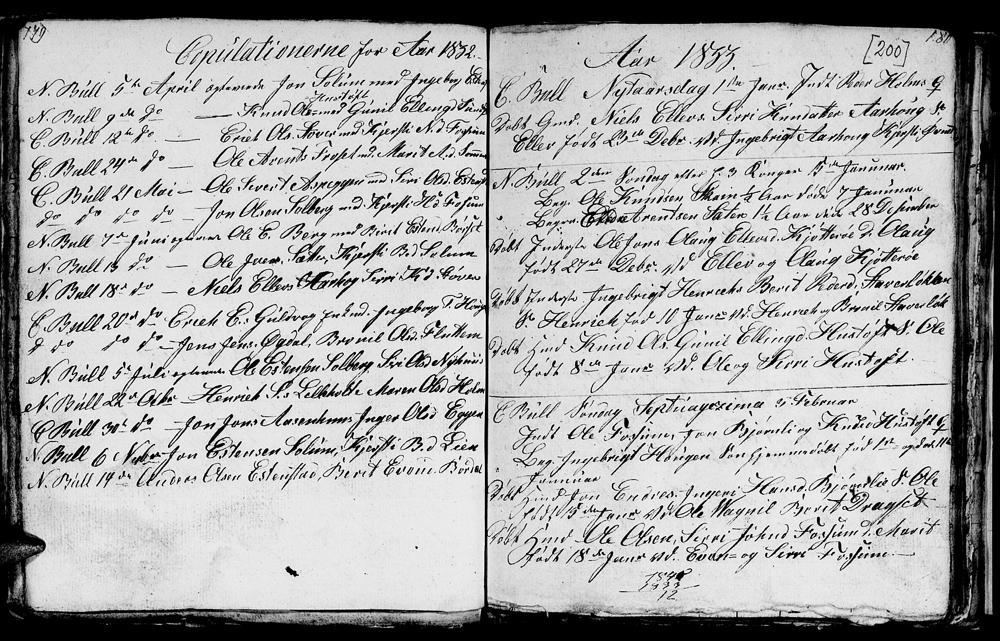 Ministerialprotokoller, klokkerbøker og fødselsregistre - Sør-Trøndelag, SAT/A-1456/689/L1042: Parish register (copy) no. 689C01, 1812-1841, p. 199-200