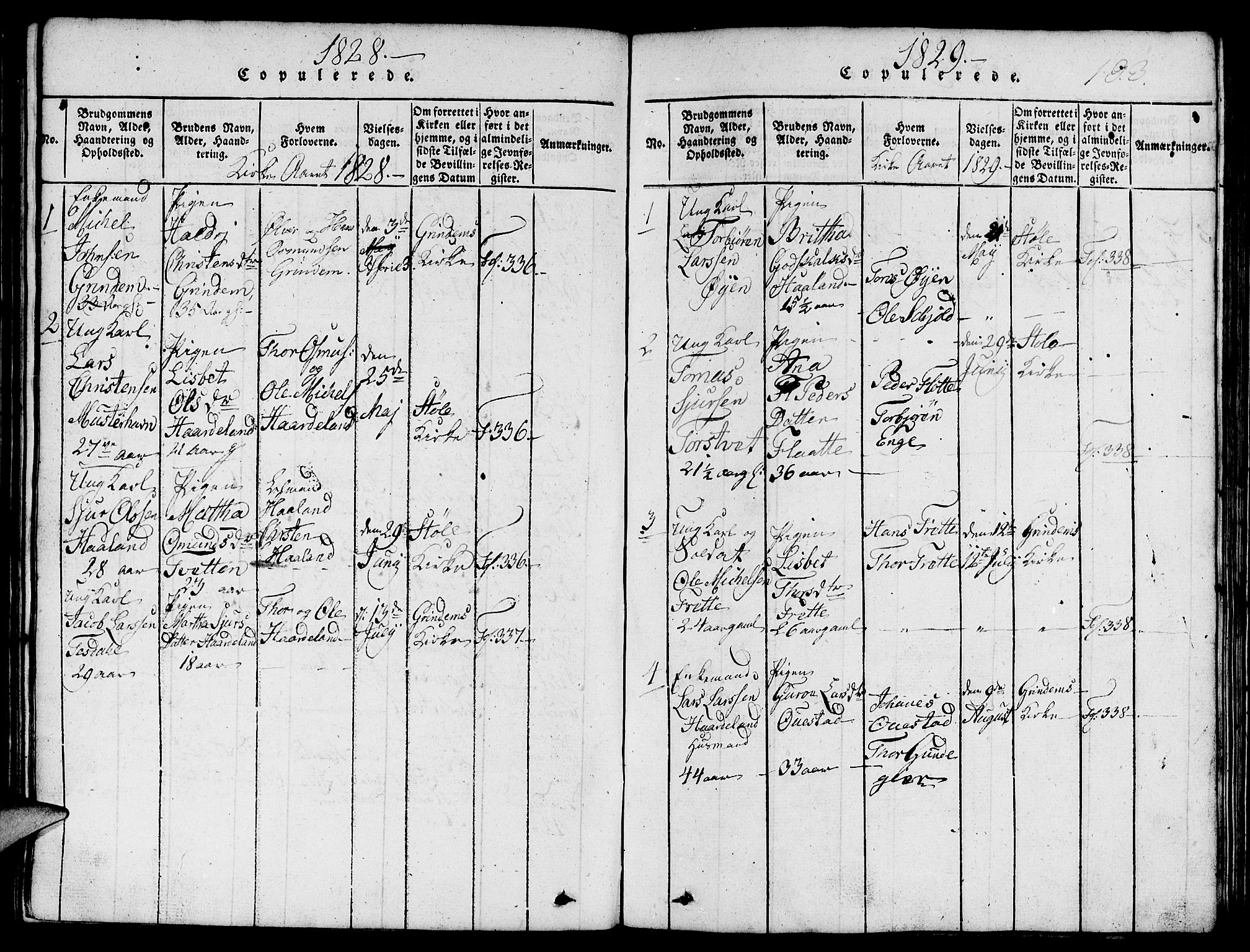 Etne sokneprestembete, SAB/A-75001/H/Hab: Parish register (copy) no. C 1, 1816-1841, p. 193