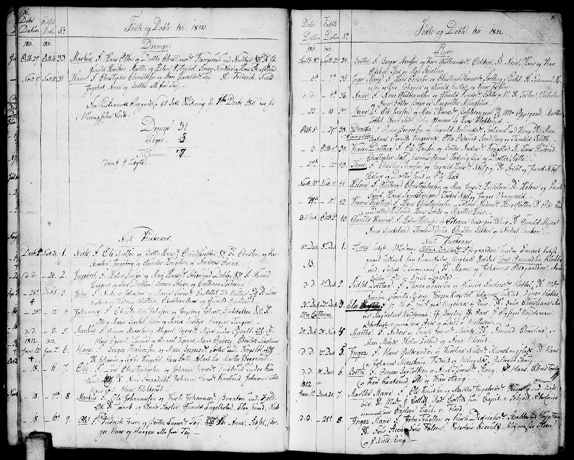 Enebakk prestekontor Kirkebøker, SAO/A-10171c/F/Fa/L0004: Parish register (official) no. I 4, 1806-1854, p. 30-31