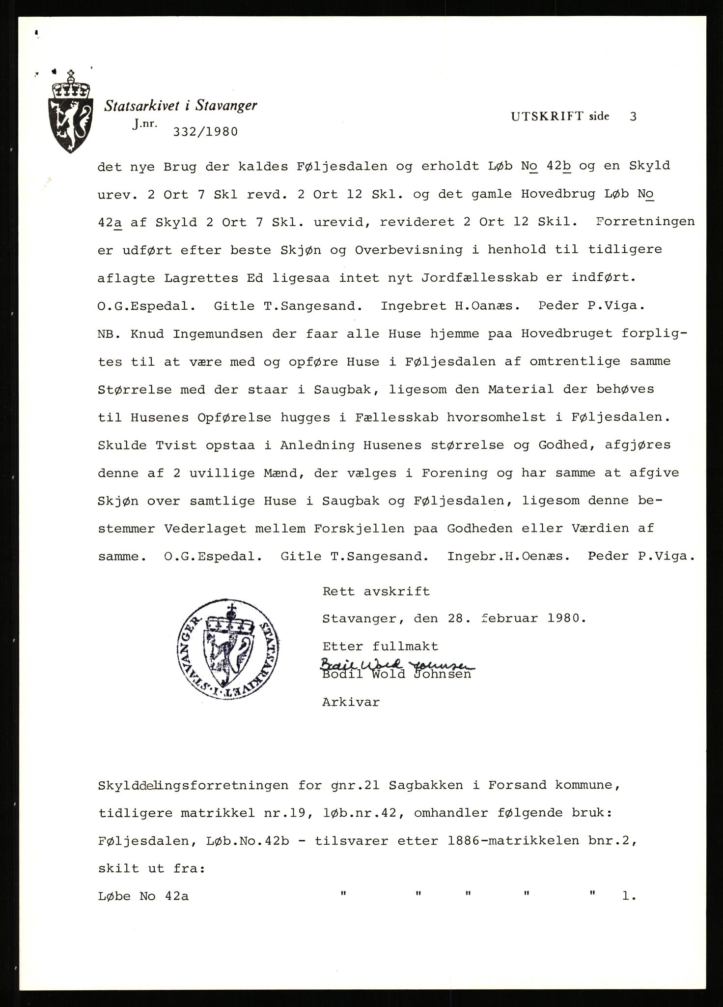 Statsarkivet i Stavanger, AV/SAST-A-101971/03/Y/Yj/L0072: Avskrifter sortert etter gårdsnavn: Sagbakken - Sandstøl indre, 1750-1930, p. 14