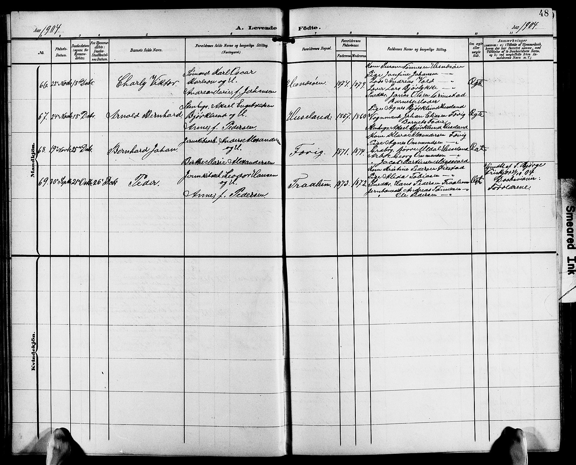 Fjære sokneprestkontor, AV/SAK-1111-0011/F/Fb/L0012: Parish register (copy) no. B 12, 1902-1925, p. 48