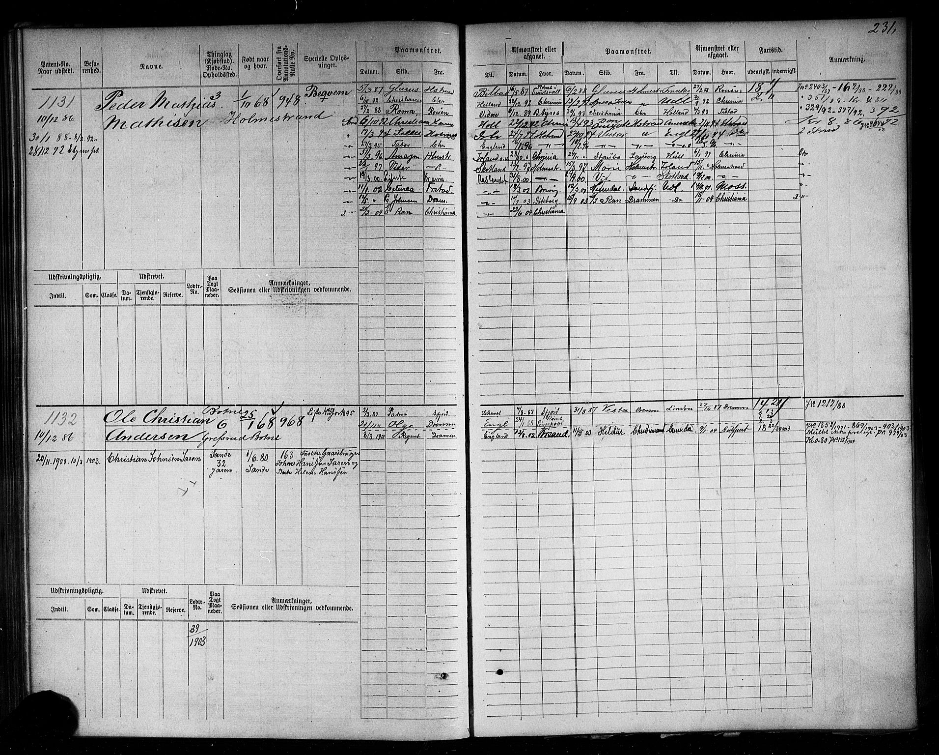 Holmestrand innrulleringskontor, AV/SAKO-A-1151/F/Fc/L0004: Hovedrulle, 1872-1913, p. 270