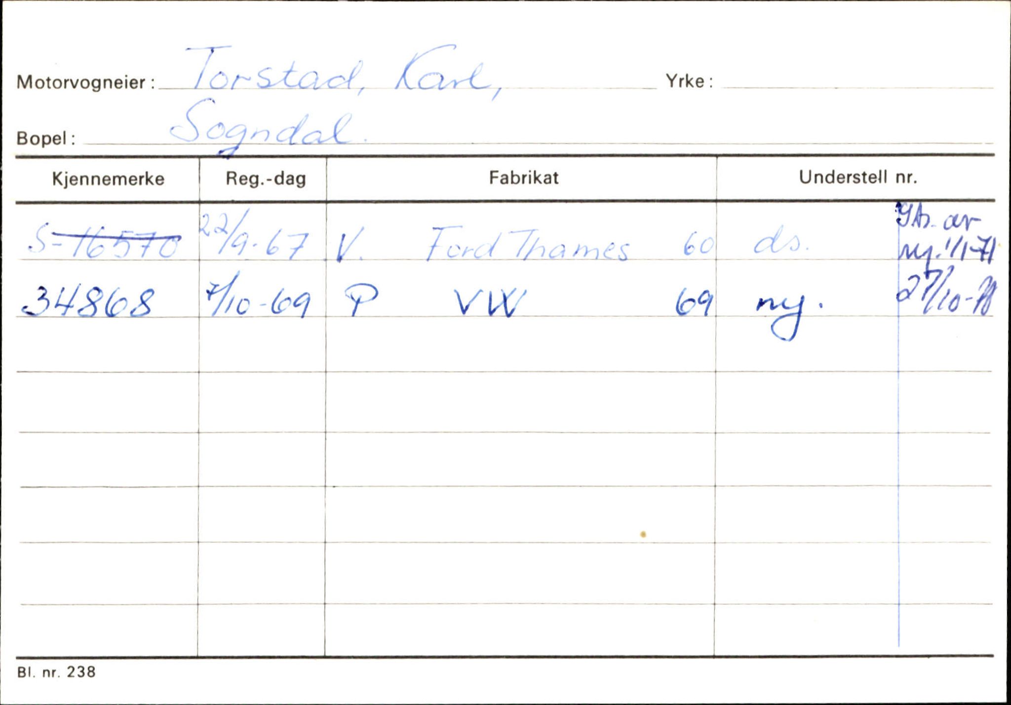 Statens vegvesen, Sogn og Fjordane vegkontor, AV/SAB-A-5301/4/F/L0124: Eigarregister Sogndal A-U, 1945-1975, p. 2656