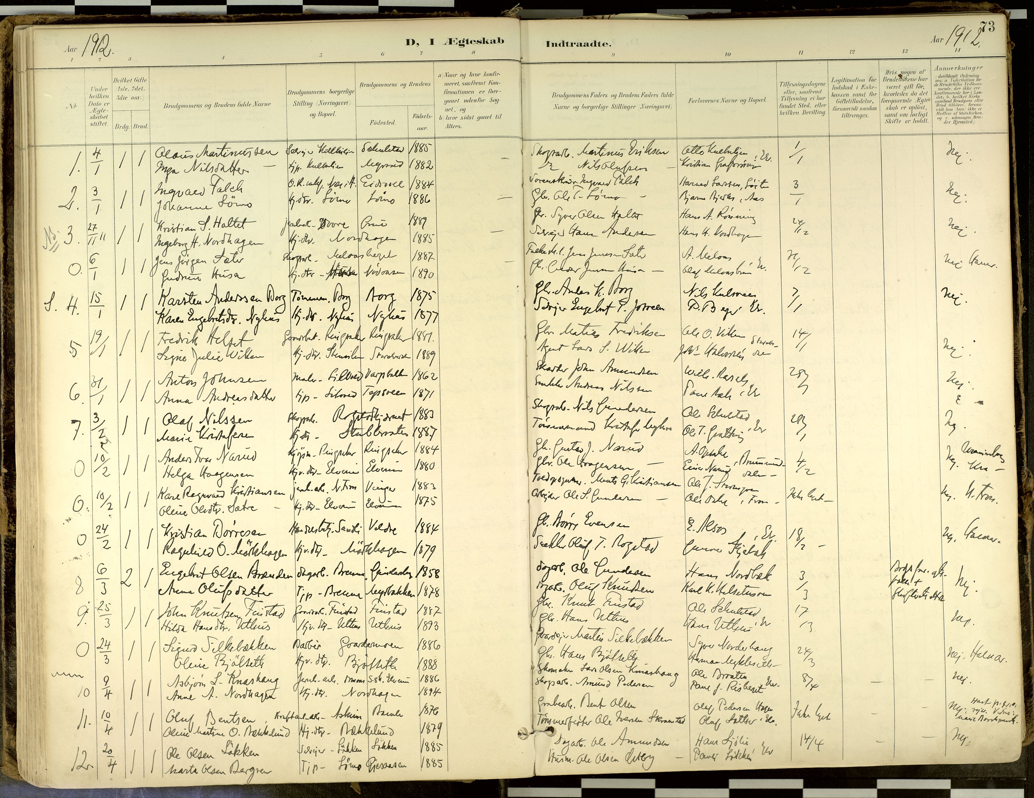 Elverum prestekontor, SAH/PREST-044/H/Ha/Haa/L0018: Parish register (official) no. 18, 1894-1914, p. 73