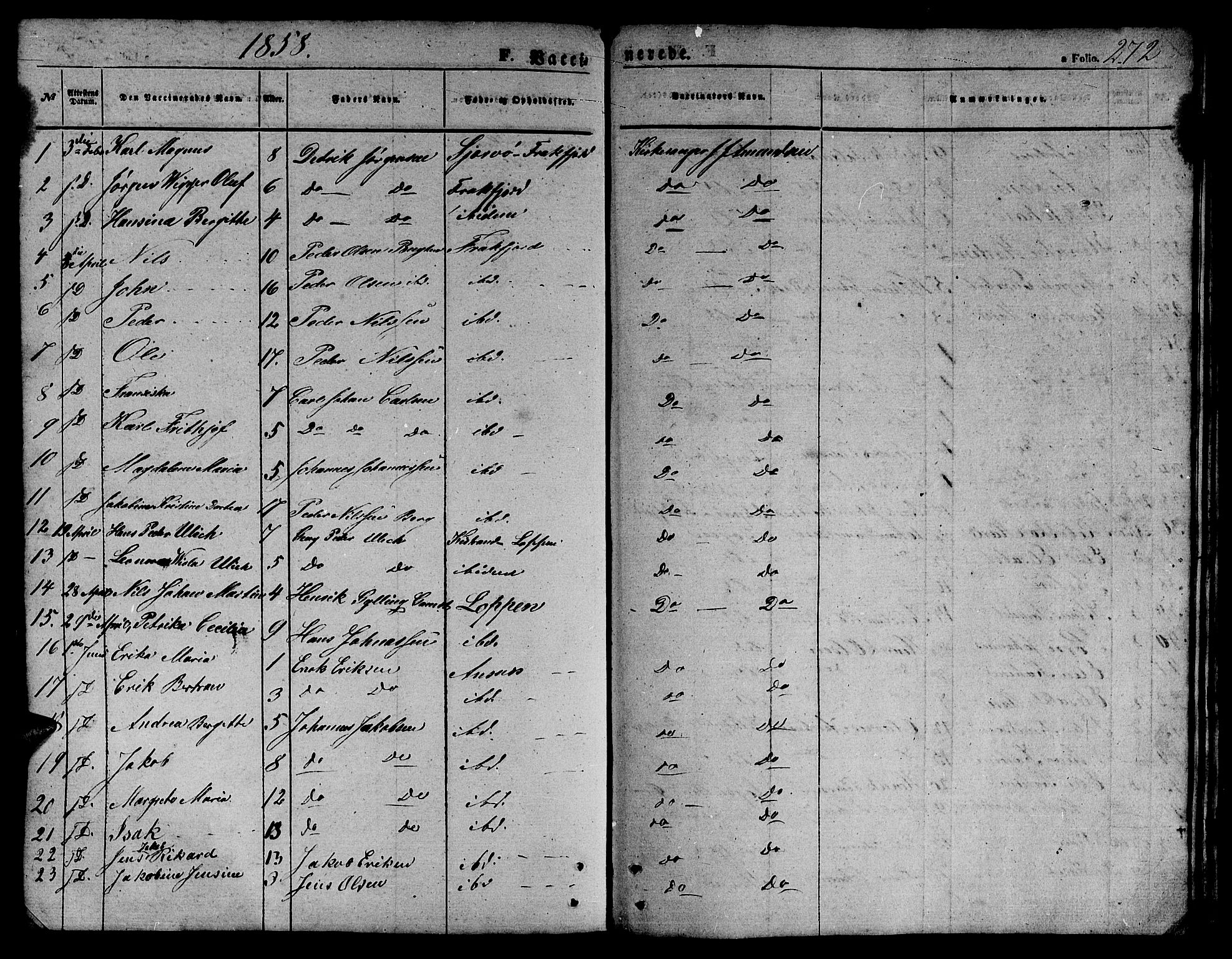 Loppa sokneprestkontor, SATØ/S-1339/H/Hb/L0002klokker: Parish register (copy) no. 2, 1850-1880, p. 272
