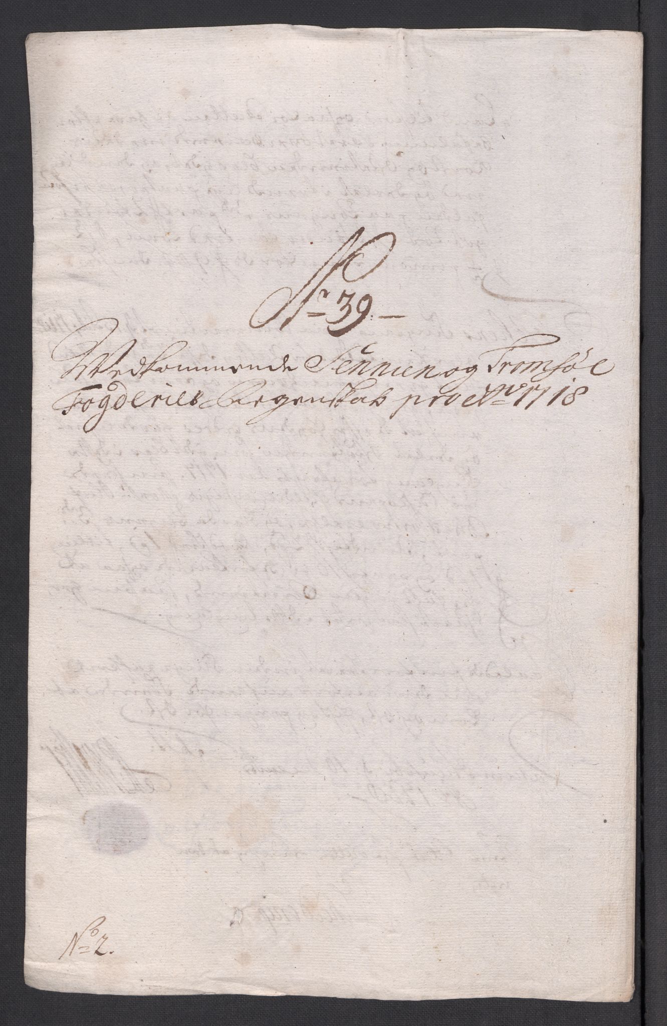 Rentekammeret inntil 1814, Reviderte regnskaper, Fogderegnskap, AV/RA-EA-4092/R68/L4764: Fogderegnskap Senja og Troms, 1718, p. 260