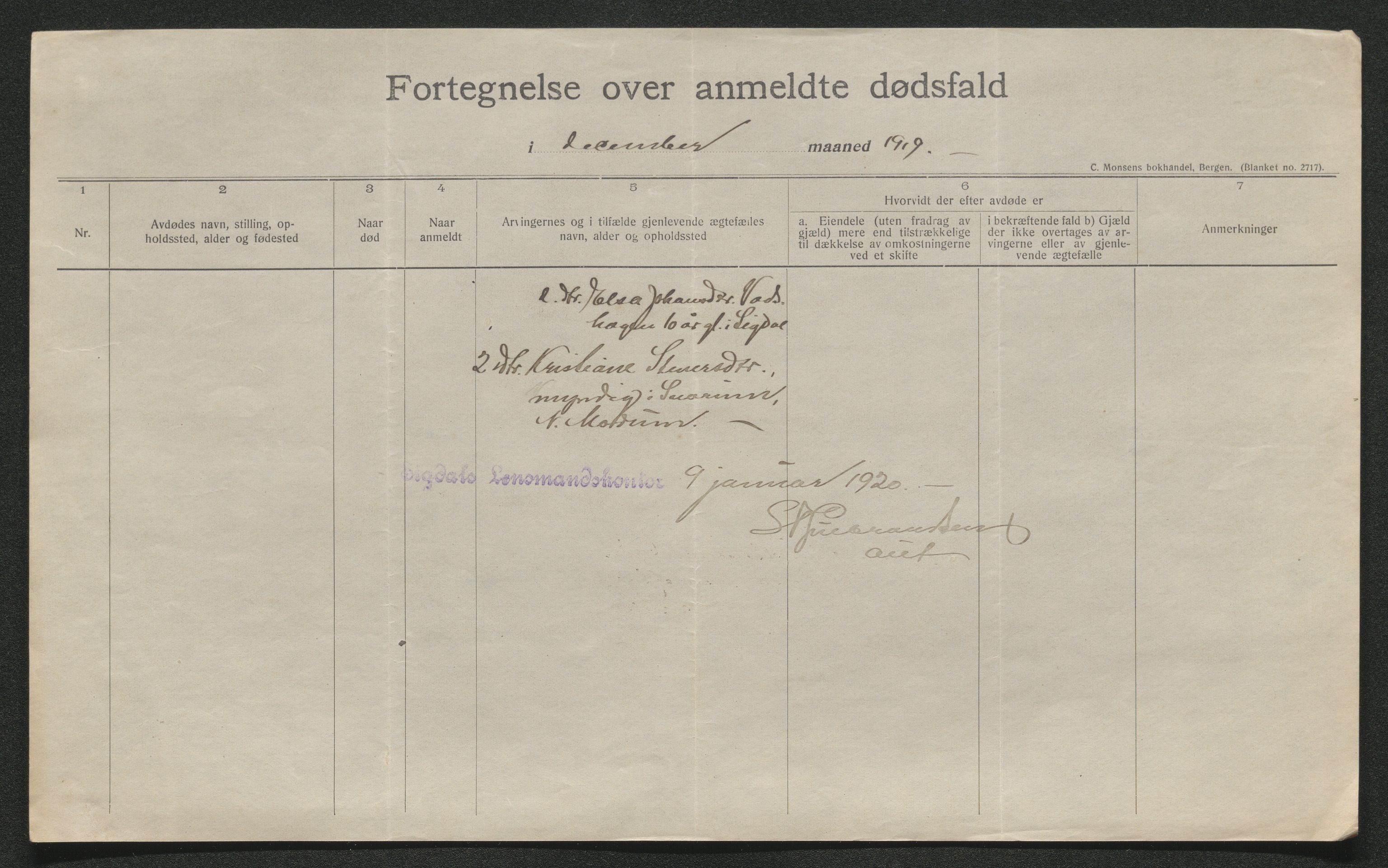 Eiker, Modum og Sigdal sorenskriveri, SAKO/A-123/H/Ha/Hab/L0039: Dødsfallsmeldinger, 1918-1919, p. 1062