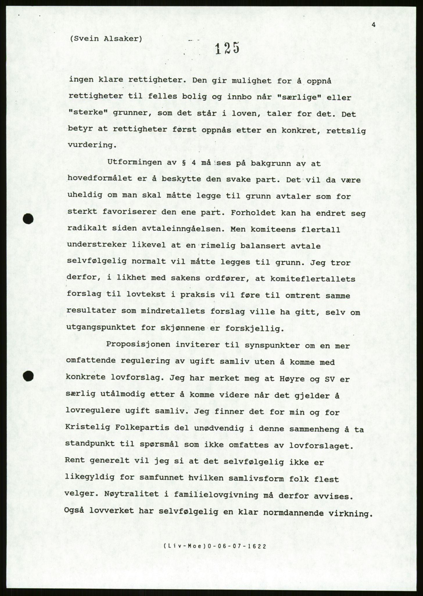 Det Norske Forbundet av 1948/Landsforeningen for Lesbisk og Homofil Frigjøring, AV/RA-PA-1216/D/Da/L0001: Partnerskapsloven, 1990-1993, p. 319