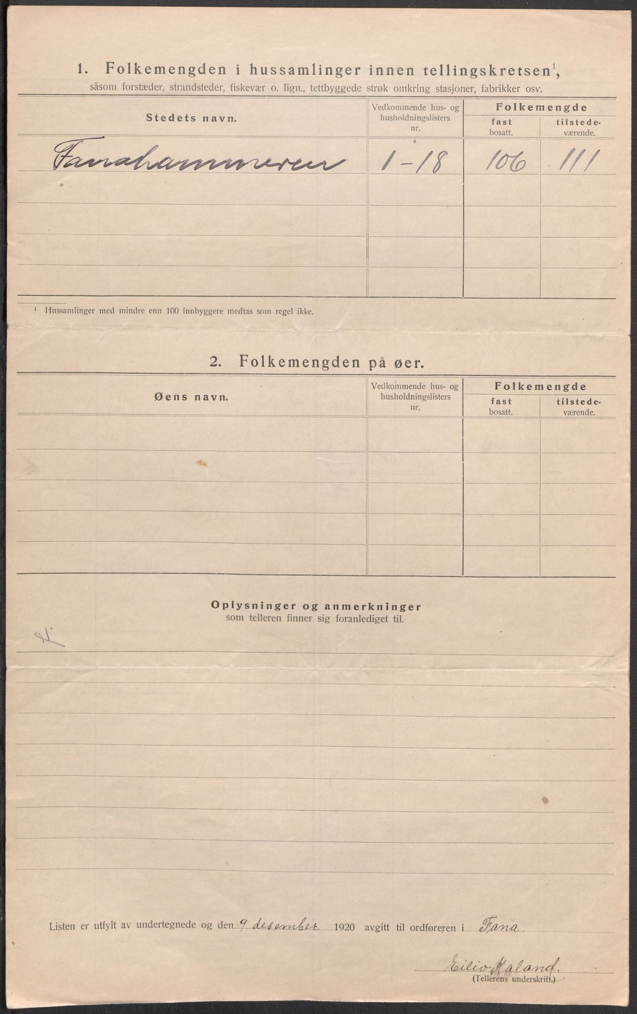 SAB, 1920 census for Fana, 1920, p. 79