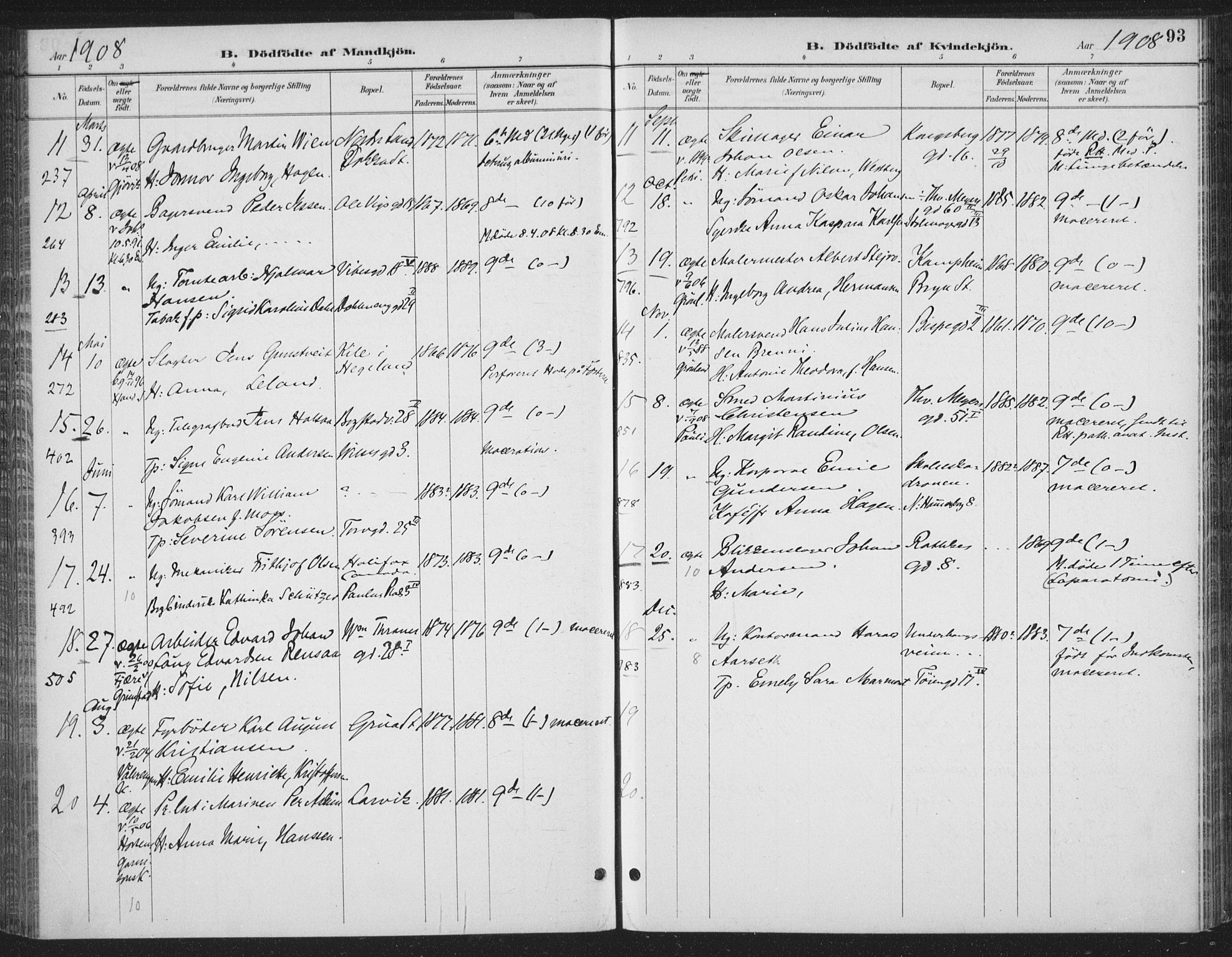 Rikshospitalet prestekontor Kirkebøker, AV/SAO-A-10309b/F/L0010: Parish register (official) no. 10, 1888-1912, p. 93