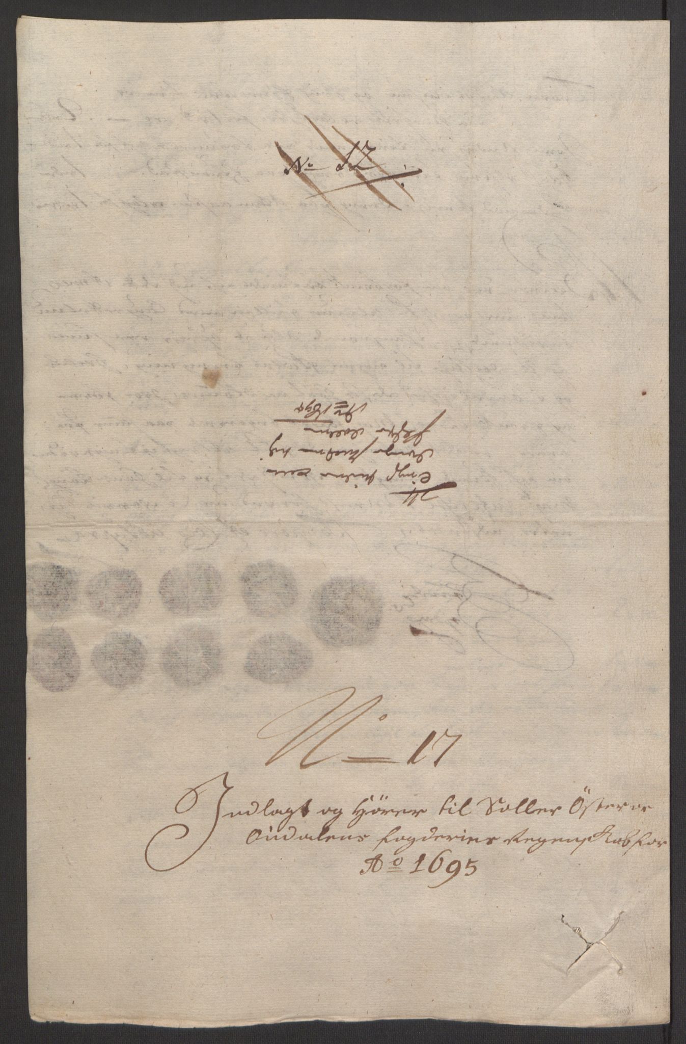 Rentekammeret inntil 1814, Reviderte regnskaper, Fogderegnskap, AV/RA-EA-4092/R13/L0833: Fogderegnskap Solør, Odal og Østerdal, 1695, p. 264