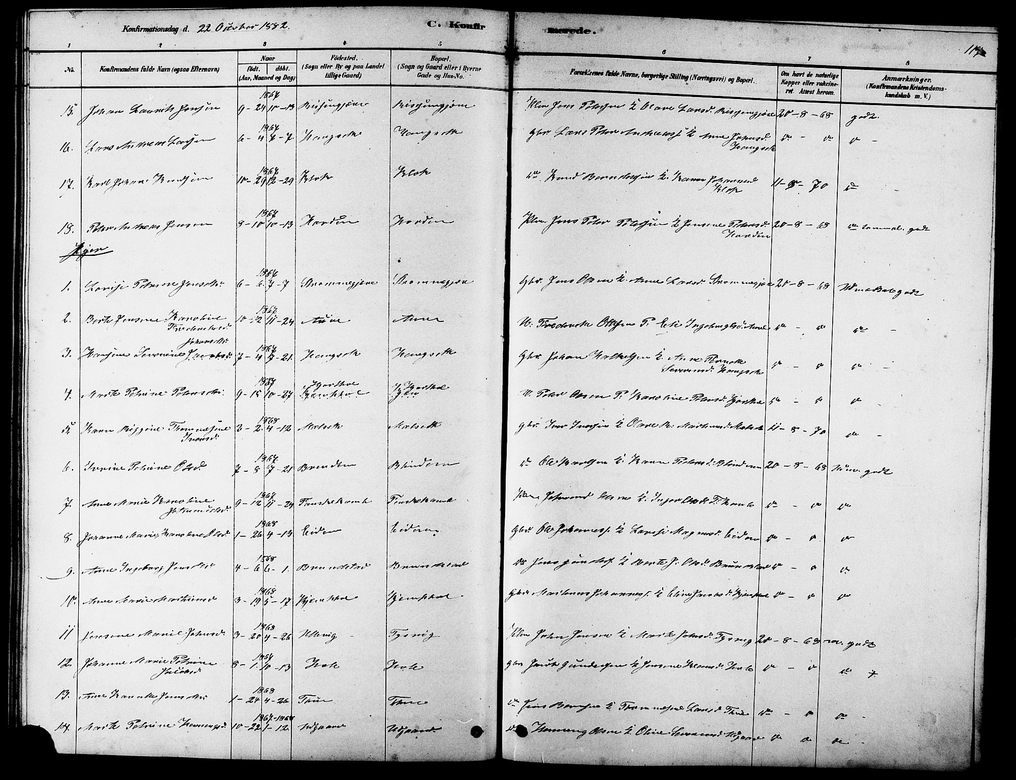 Ministerialprotokoller, klokkerbøker og fødselsregistre - Møre og Romsdal, SAT/A-1454/523/L0339: Parish register (copy) no. 523C02, 1878-1891, p. 117